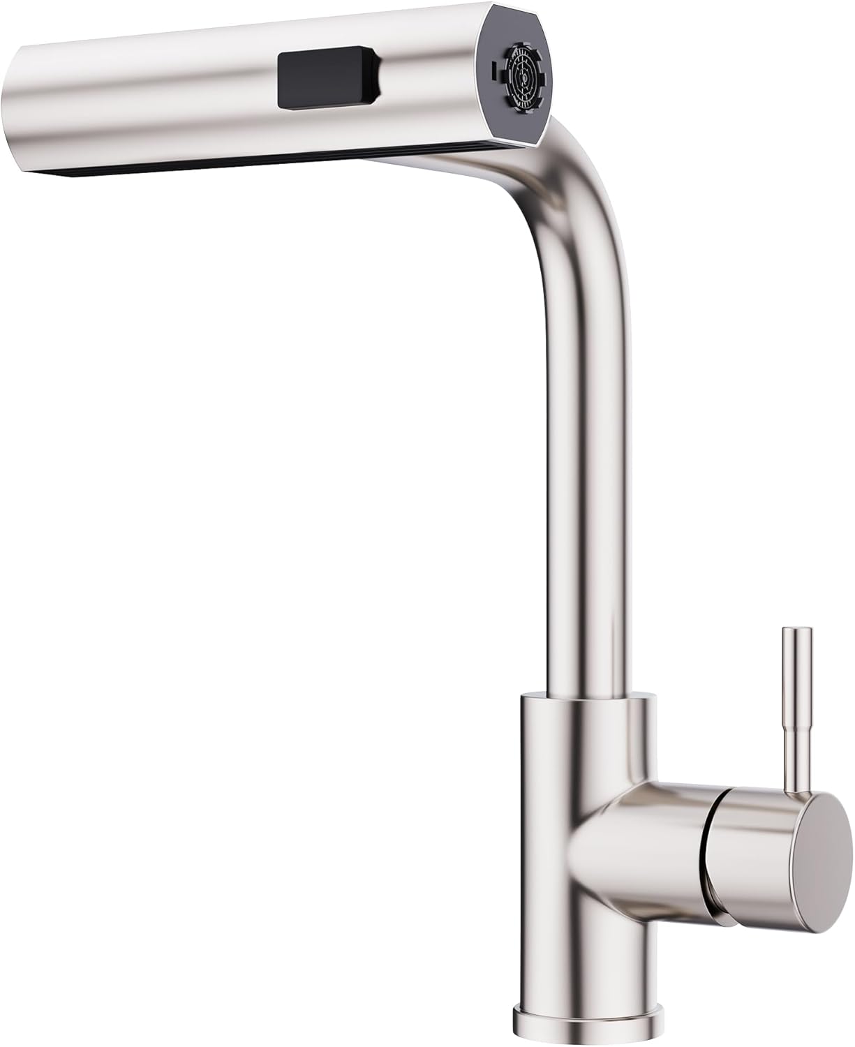 GIMILI Waterfall Kitchen Faucet with Pull Down Sprayer Brushed Nickel Single Hol...