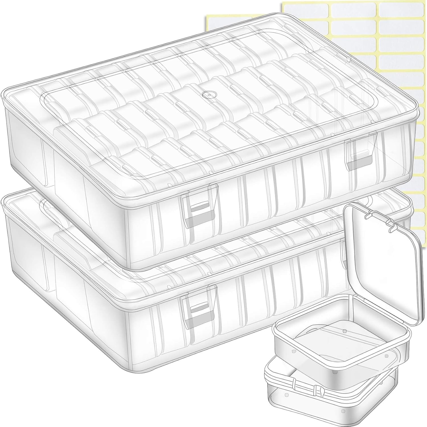 Bead Organizer Box, Special Small Clear Plastic Bead Storage Containers for Jewe...