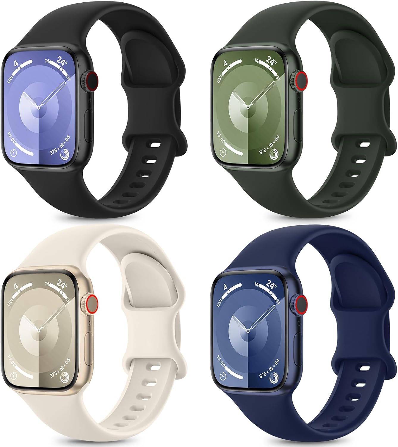 Higgs 4 Pack Sport Straps Compatible with Apple Watch Straps 10 42mm 40mm 41mm 3...
