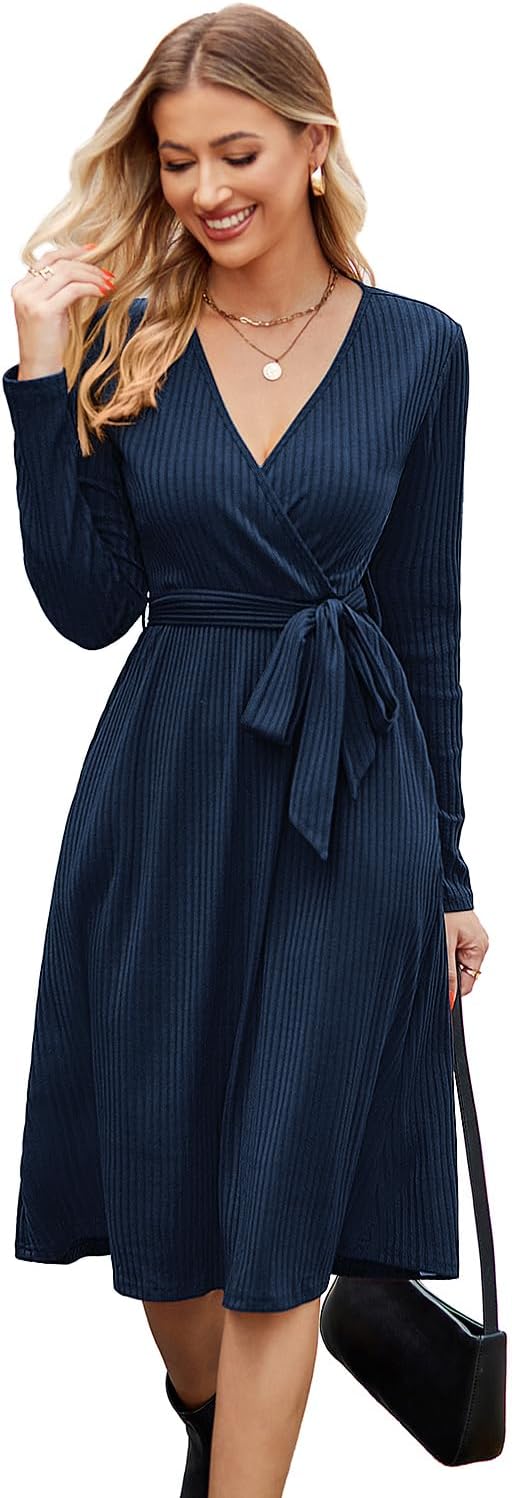 Newshows Jumper Dress for Women, Special Long Sleeve V Neck Ladies Dress for Ele...