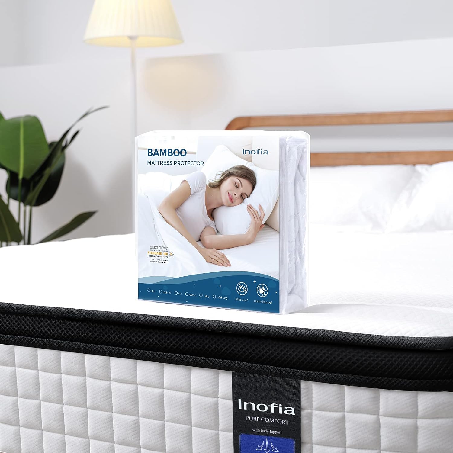 Inofia King Mattress 12 inch Hybrid King Size Mattress Cool Bed with Waterproof...