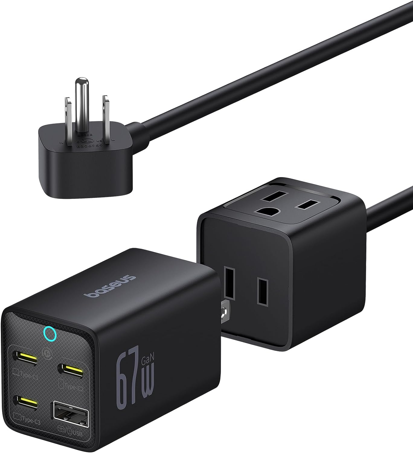 Baseus Charging Station 67W, 5 in 1 Detachable Travel Power Strip USB C Fast Cha...