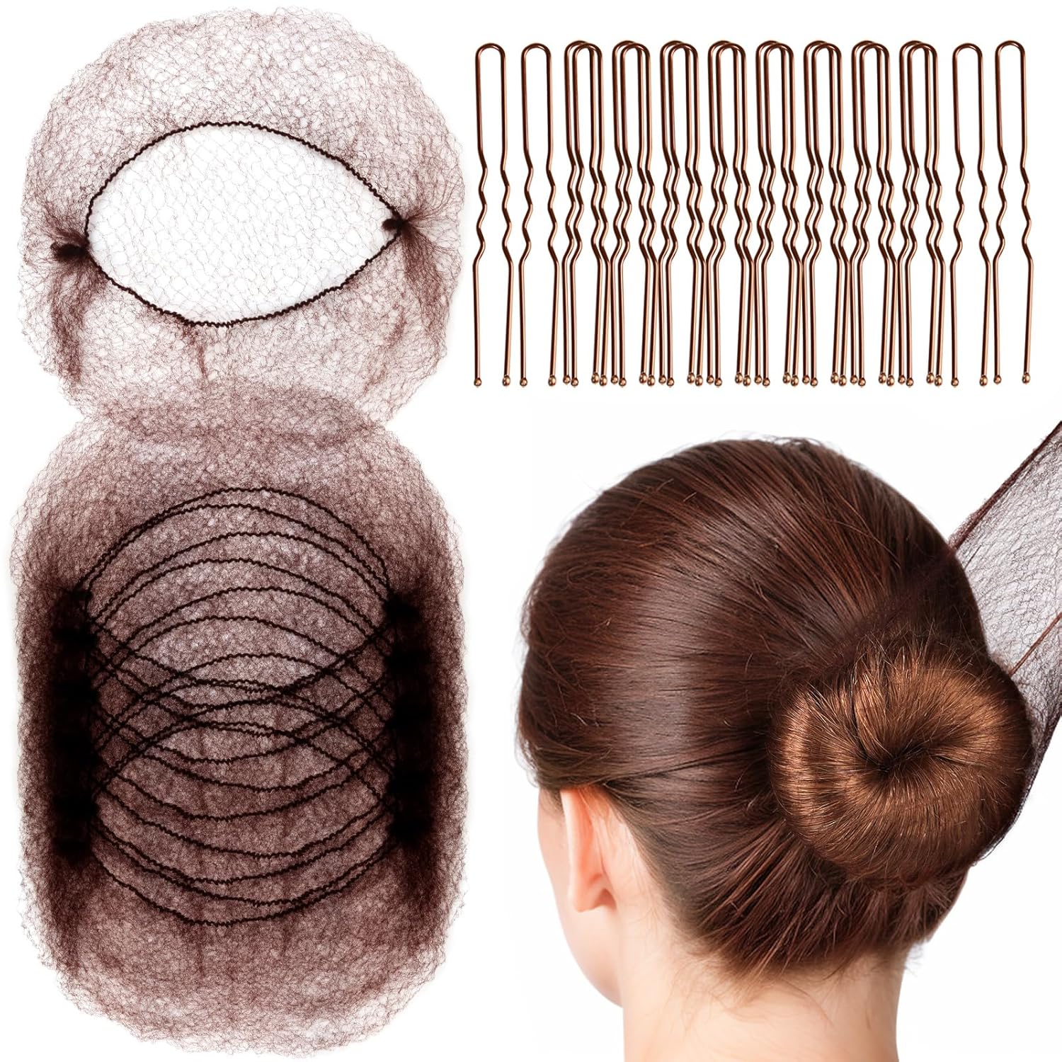 Fandamei Hair Accessories Set, Special Hair Nets with Mesh, Unique Invisible Pin...