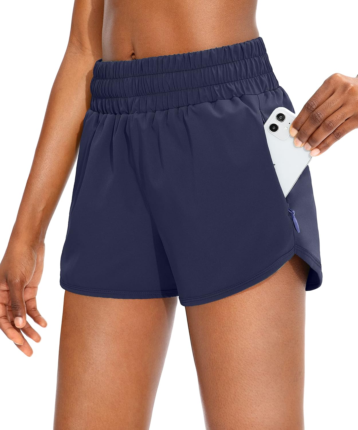 SANTINY Women's Running Shorts, Special High Waisted Athletic Gym Shorts for Wom...