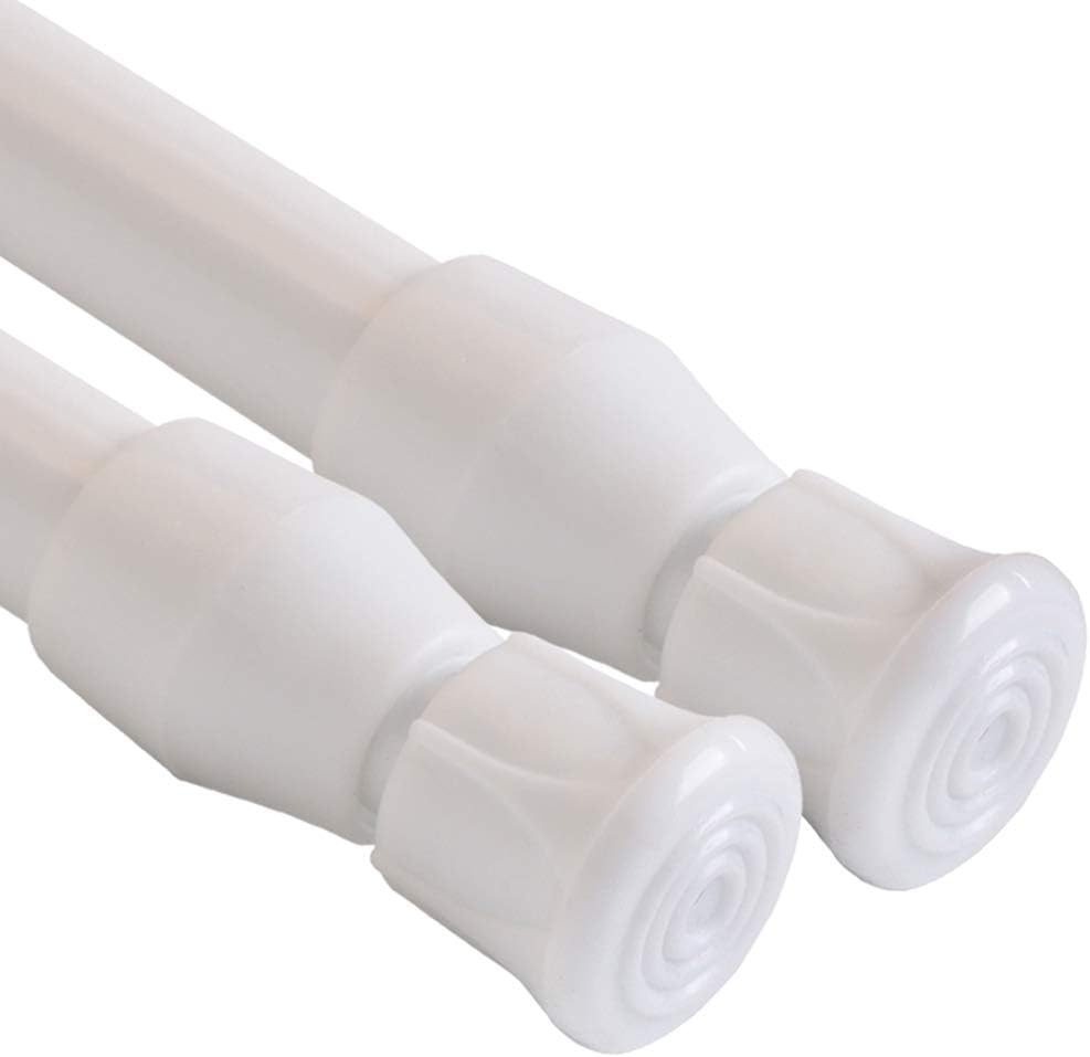 QILERR 2 Pack Spring Tension Curtain Rod Adjustable Extendable 70-120cm/28-48 In...