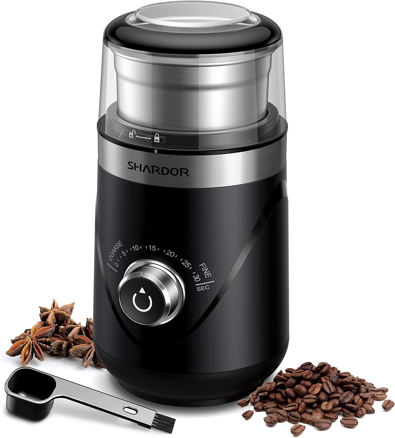 SHARDOR Adjustable Coffee Bean Grinder Electric, Herb/Spice Grinder, Espresso Gr...