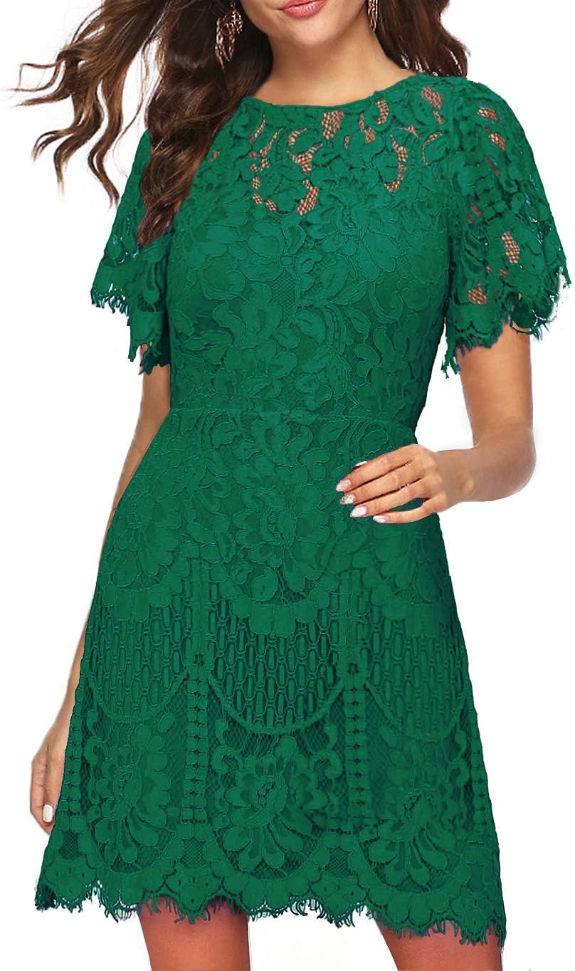 MSLG Women's Dress, Special Elegant Round Neck V-Back Dress, Innovative Wedding...