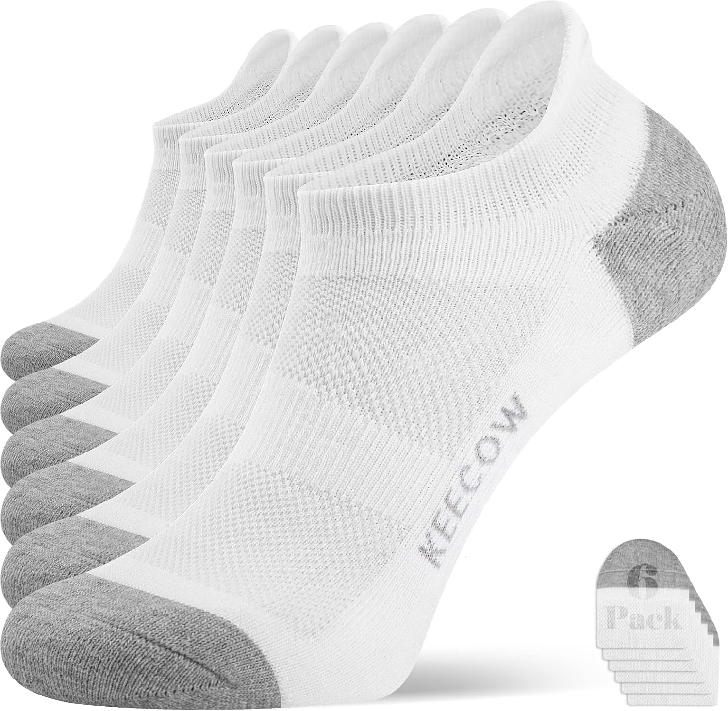 KEECOW Performance Comfort No Show Ankle Cushioned Socks for Men & Women, Athlet...