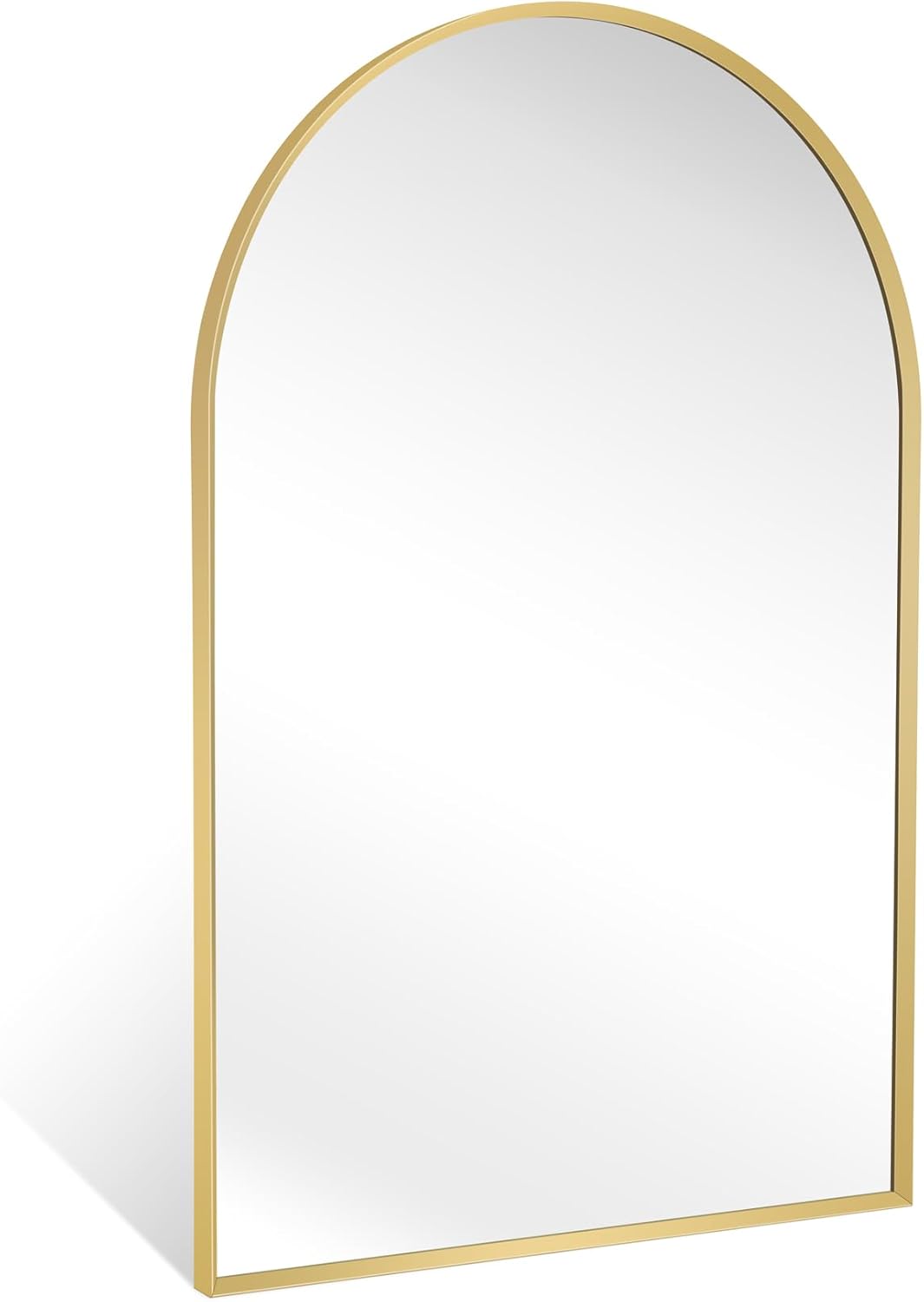 Arched Wall Mirror for Bathroom, 24"x36" Gold Mordern Metal Frame for Entryway L...