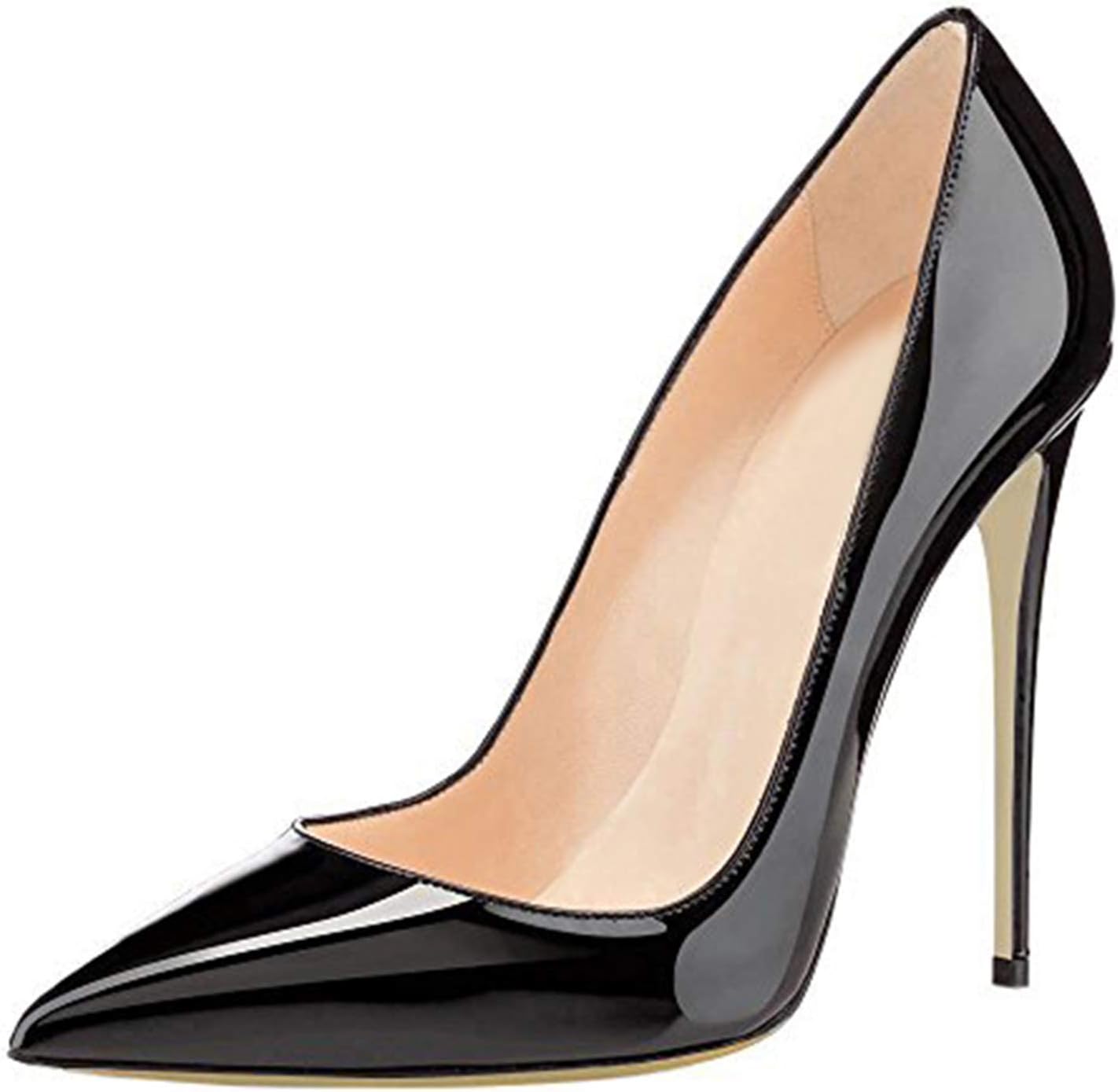 COLETER Women's Sexy Pointed Toe High Heels,4.72 inch/12cm Patent Leather Pumps,...