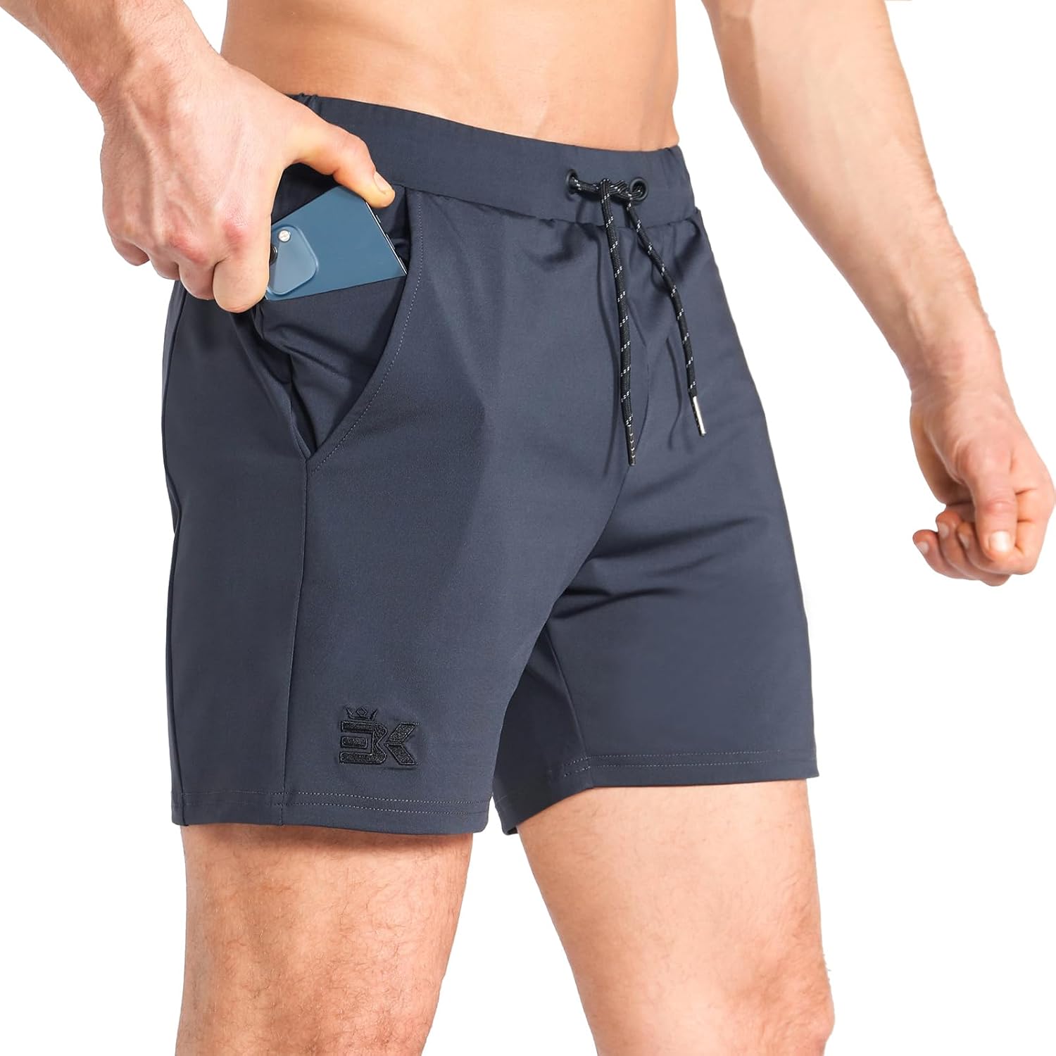BROKIG Mens Lightweight Gym Shorts, Elasticated Waist Running Quick Dry Workout...