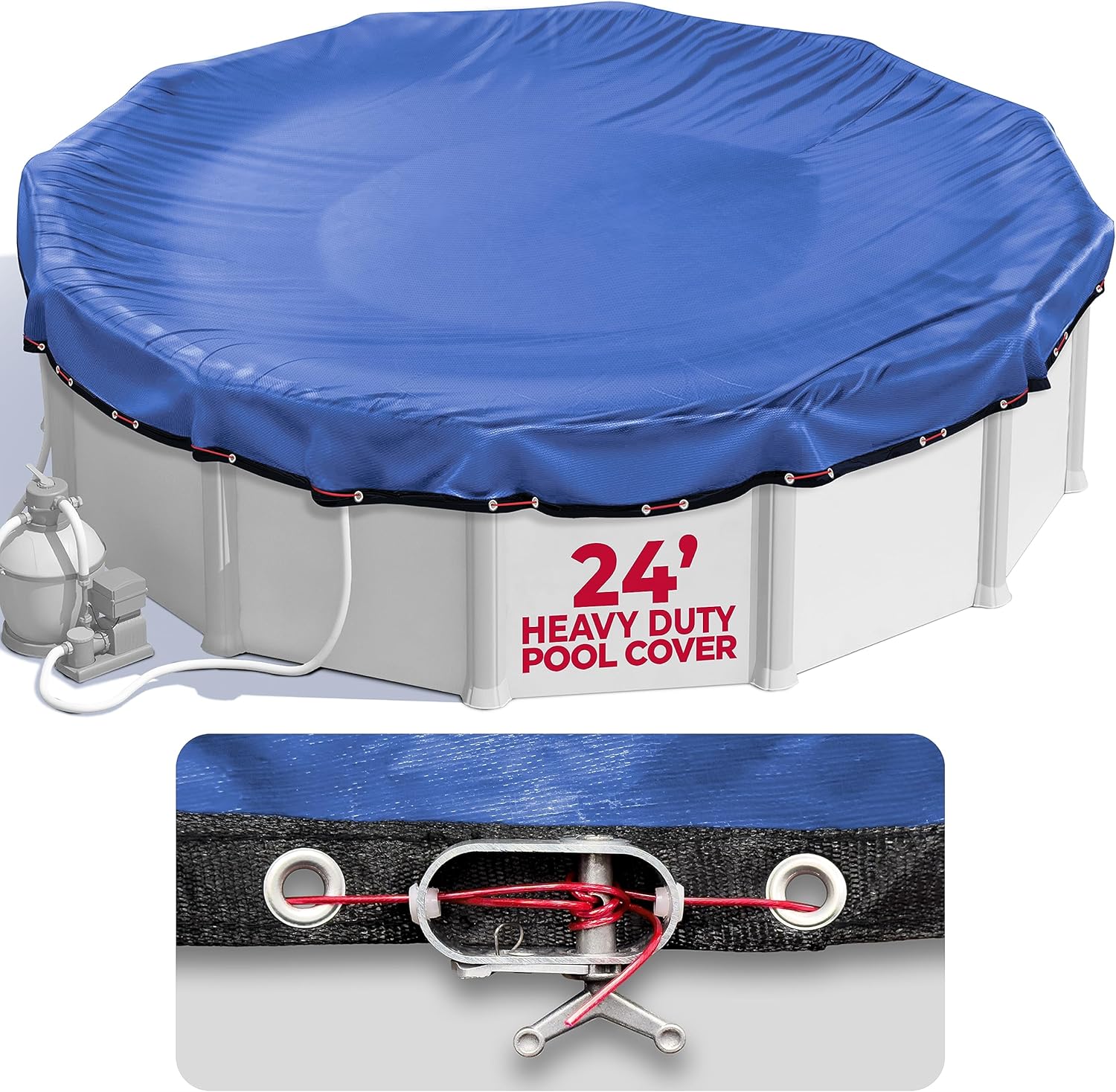 Premium Heavy-Duty Winter Pool Cover - Royal Blue, Extra Thick and Durable, Tear...
