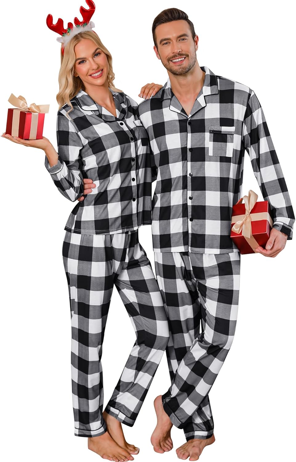 SWOMOG Couples Christmas Pajamas Set, Special Festival Pajamas for Party, Afford...