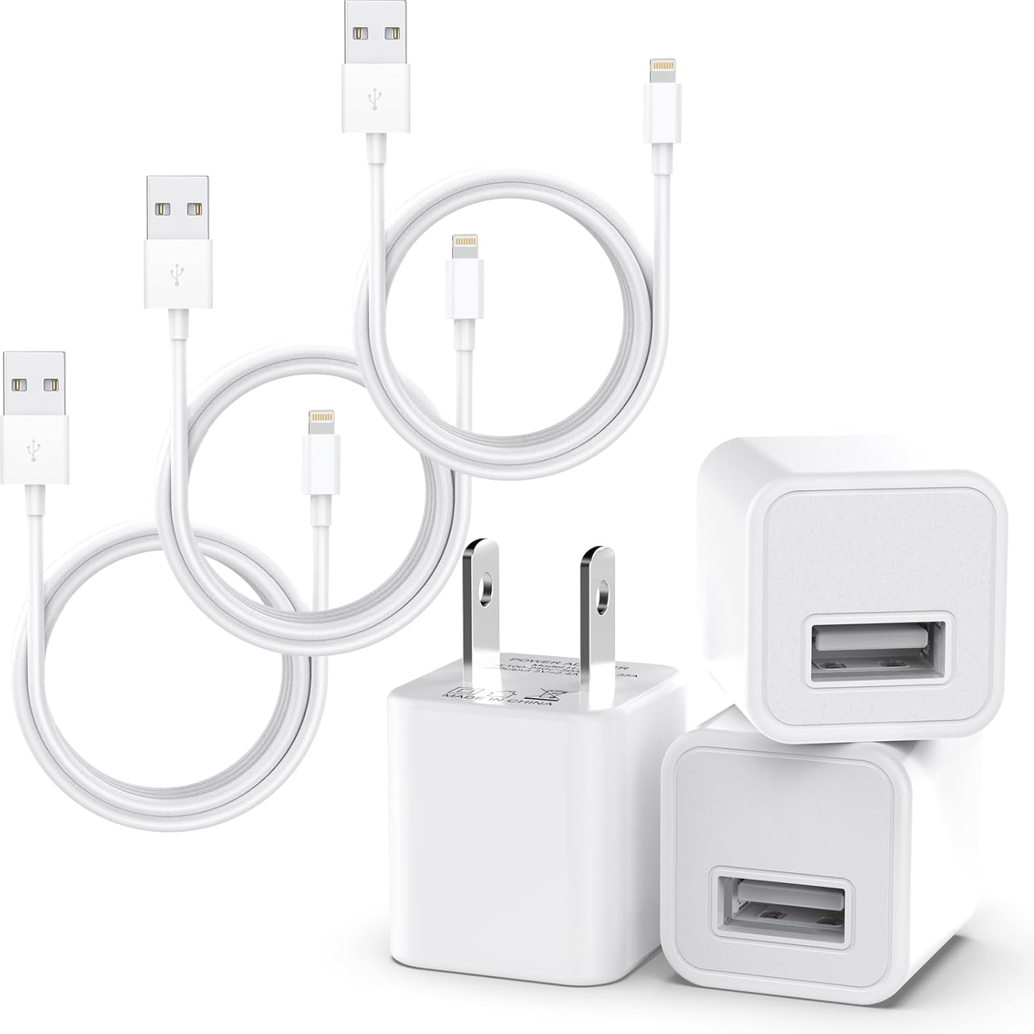 iPhone Charger Cable, High-Quality 3Pack Data Sync Charging Cords with Special 3...