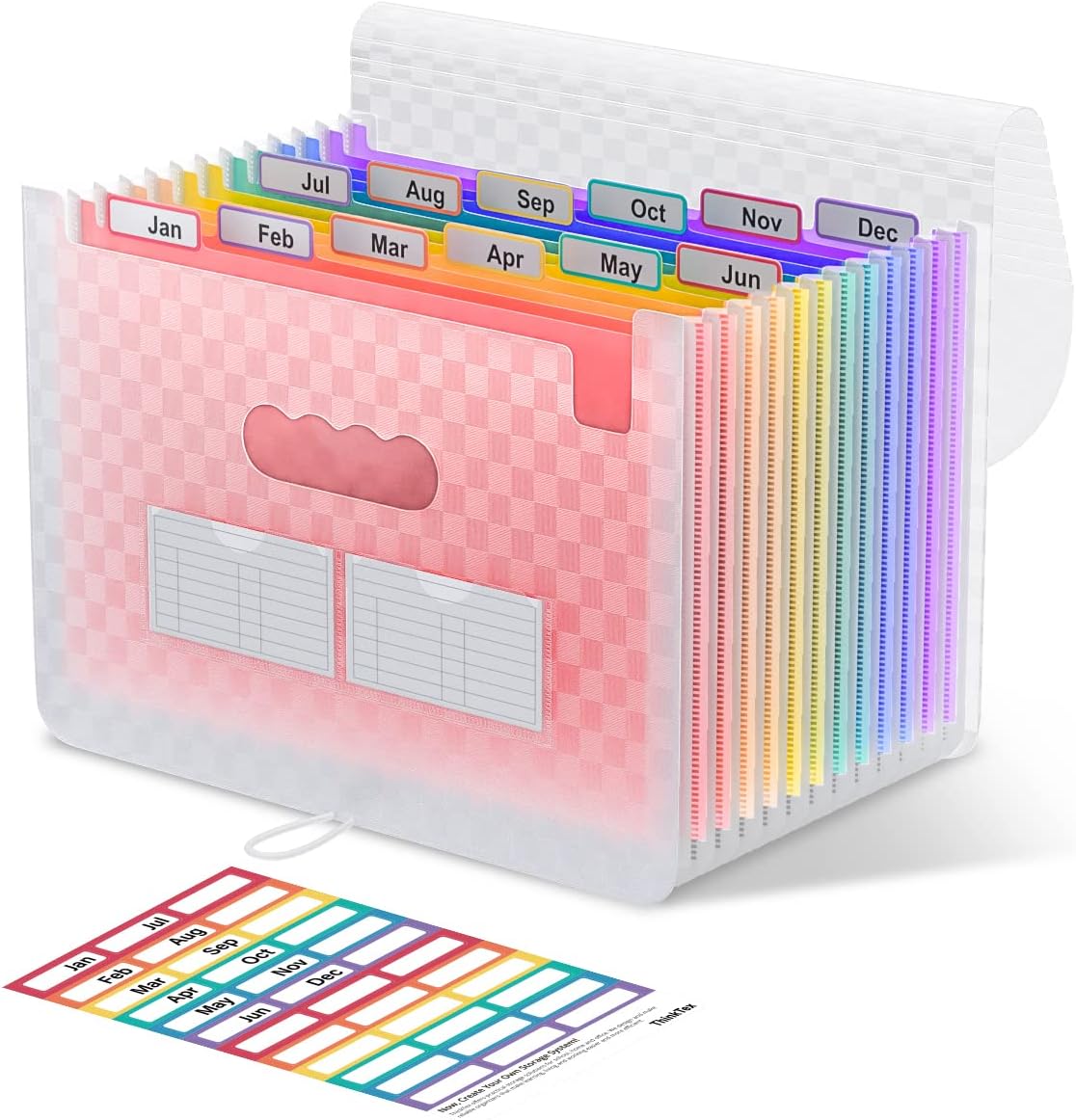 ThinkTex Accordion‌ File Organiser, 12 Pockets Expanding File Folders, Portable...
