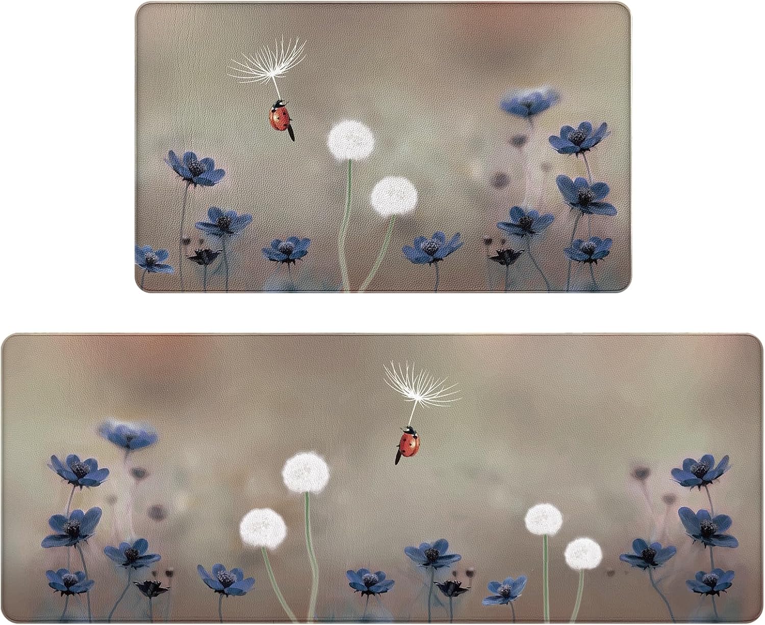 CRUGLA Spring Kitchen Rug Cushioned Anti Fatigue Floor Mat, 2 Pieces Non-Skid Er...