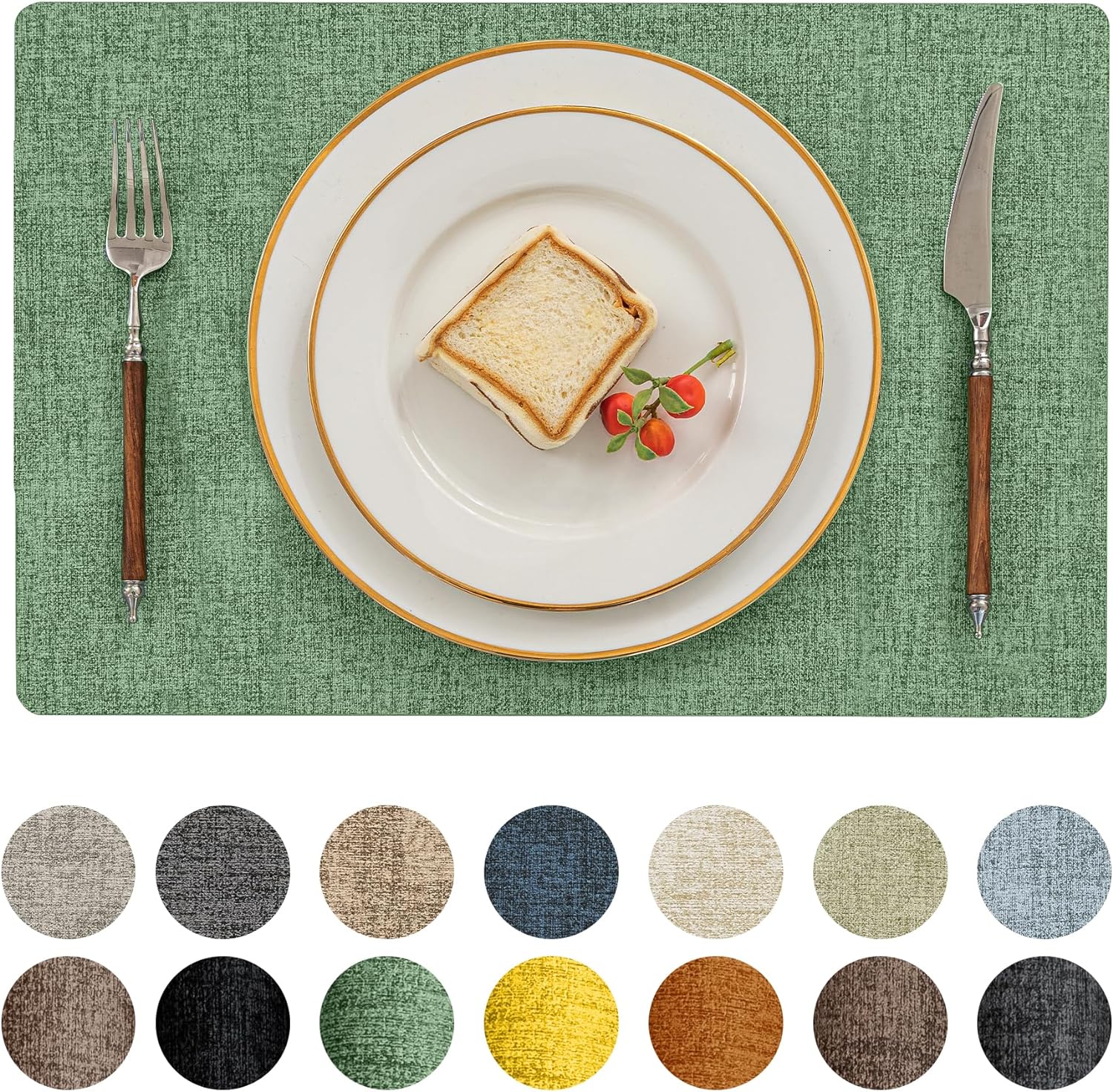 Romanstile Vinyl Placemats Set, Special 12 x 18 Inch Heat Resistant Mats for Kit...