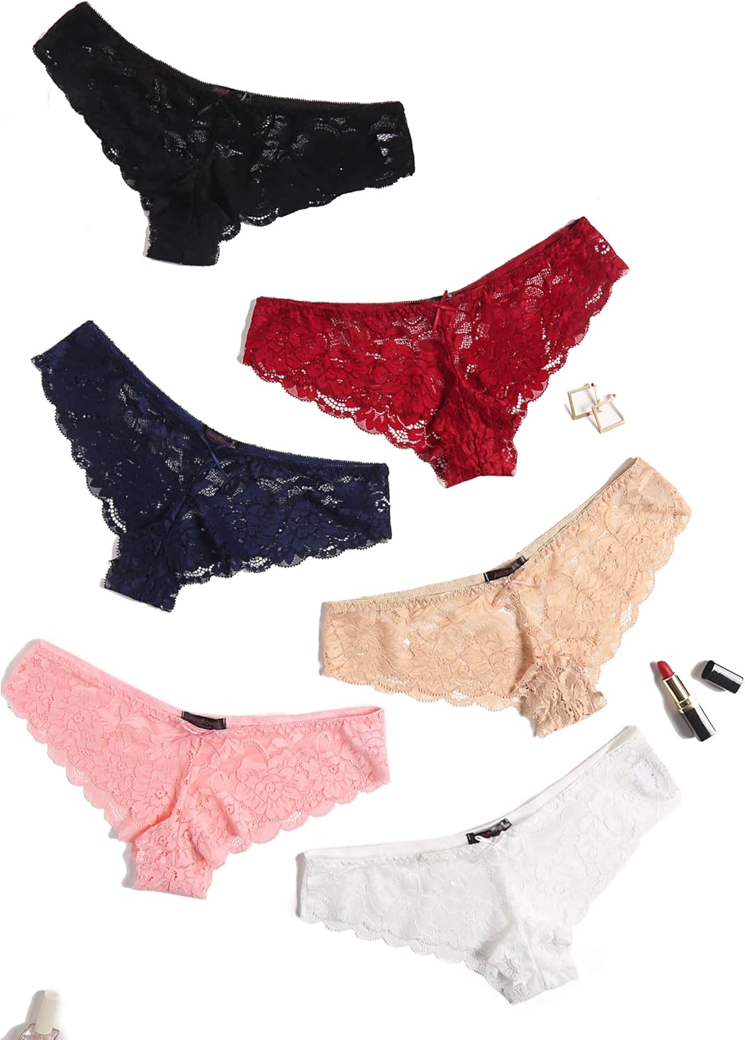 Avidlove Women Floral Lace Panties Sexy Hipster Underwear V-Shape Waistband Tang...