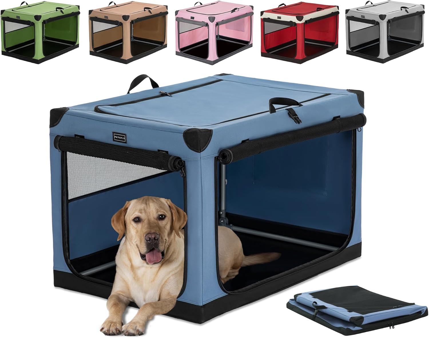 Petsfit Portable Dog Crate, Adjustable Fabric Cover by Spiral Iron Pipe, Chew Pr...