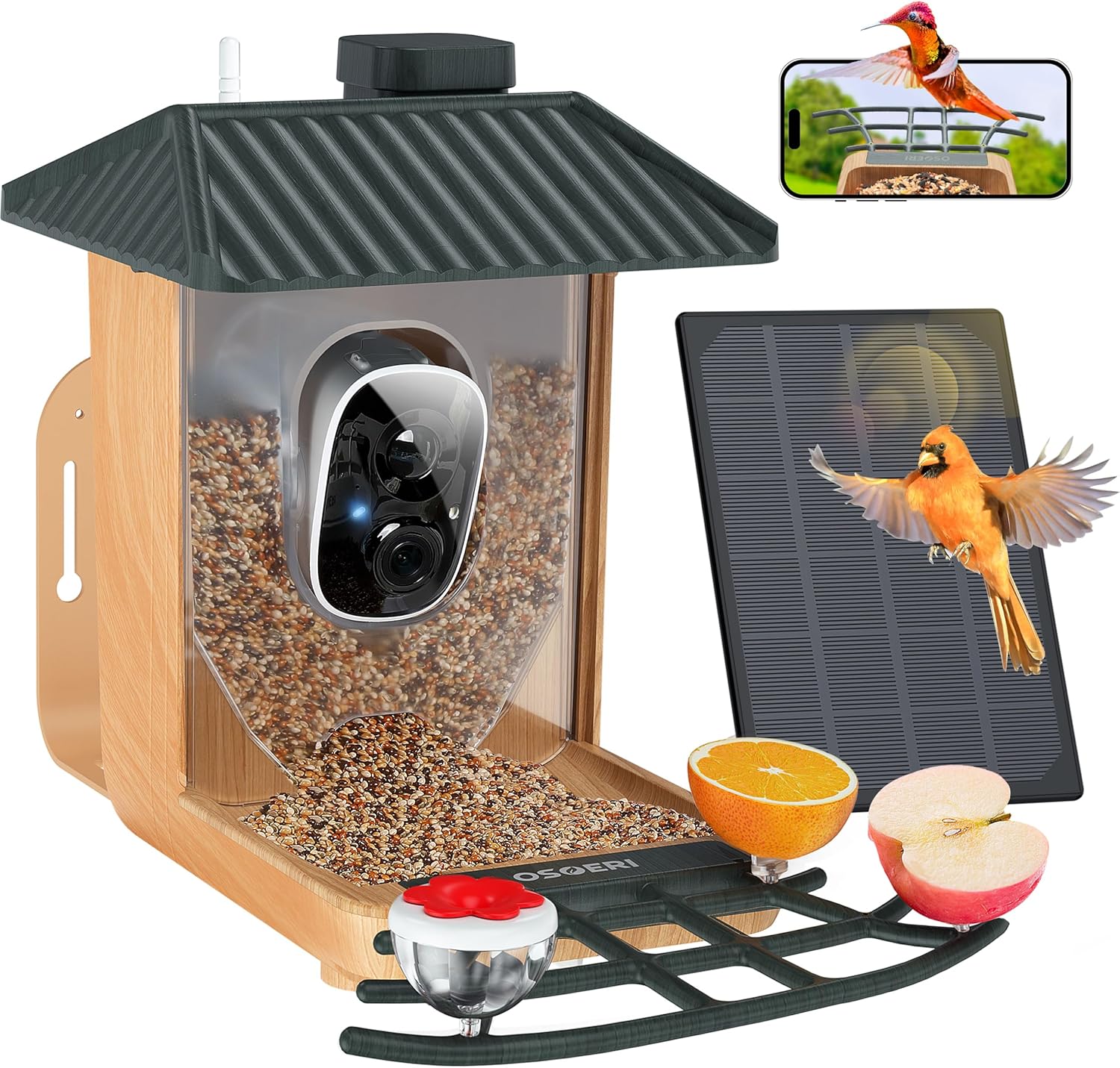 Osoeri Bird Feeder, Innovative Bird Feeder with Camera, Smart AI Identify Wild B...