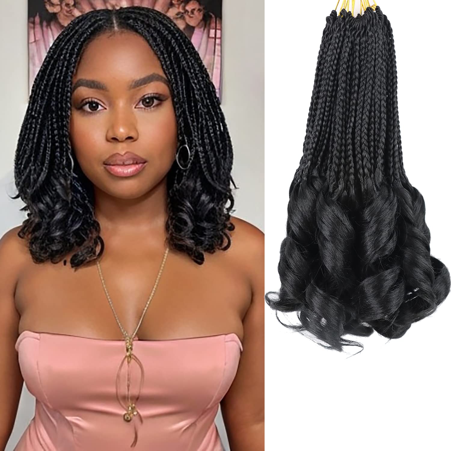Crochet Hair for Women 10 Inch Crochet Braids Box Braids Crochet Hair French Cur...
