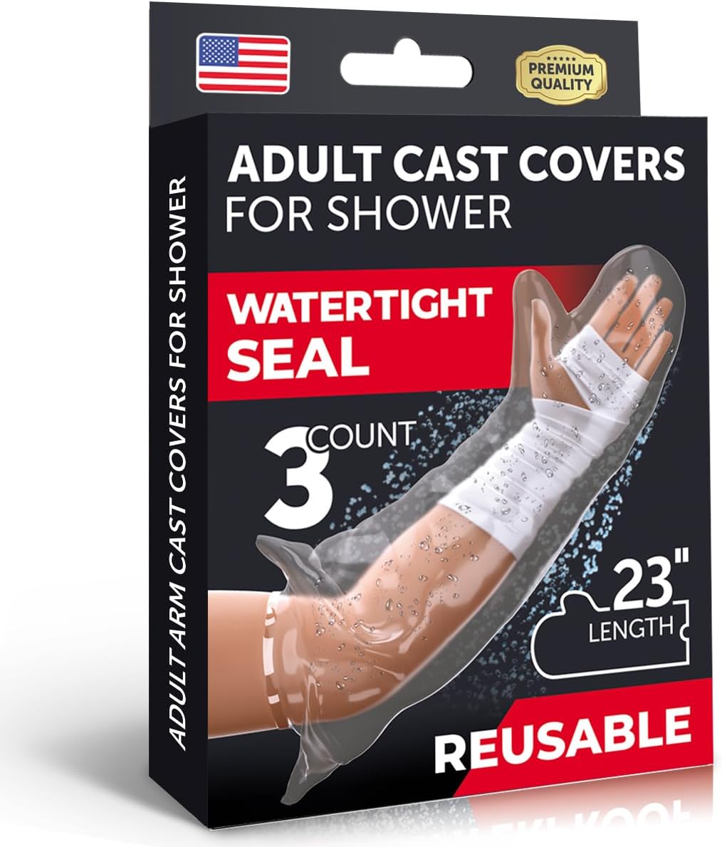 Mighty-X 100% Waterproof Cast Covers for Shower Arm Adult - [Watertight Seal] -...