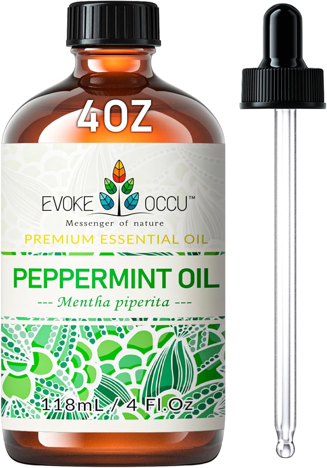 EVOKE OCCU 4 FL Oz Peppermint Oil, for Cleaning and Air Freshening - 118ML Peppe...