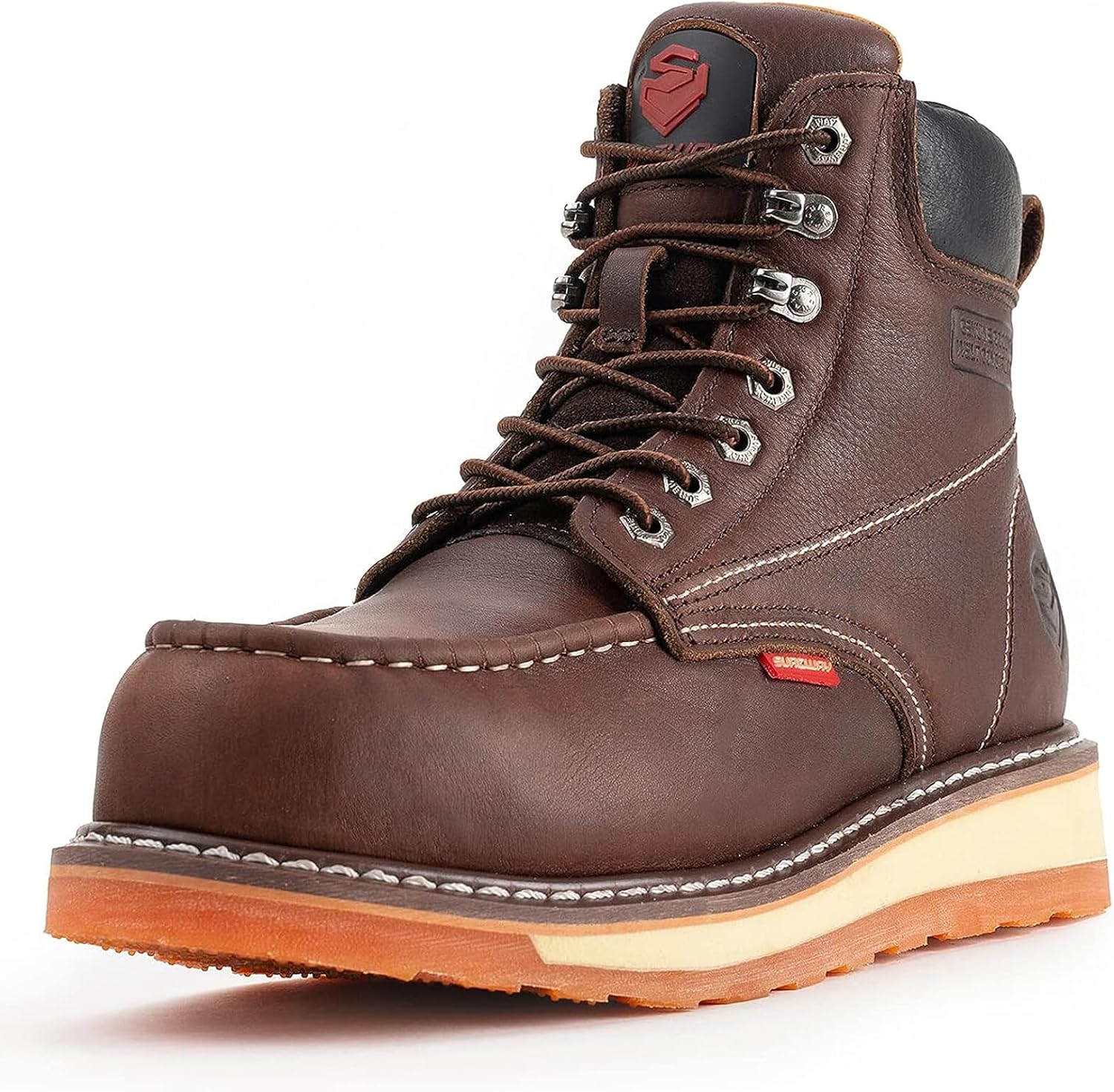 SUREWAY Mens Heavy Duty Soft/Composite/Steel Toe Work Boots for Men-Comfortable,...