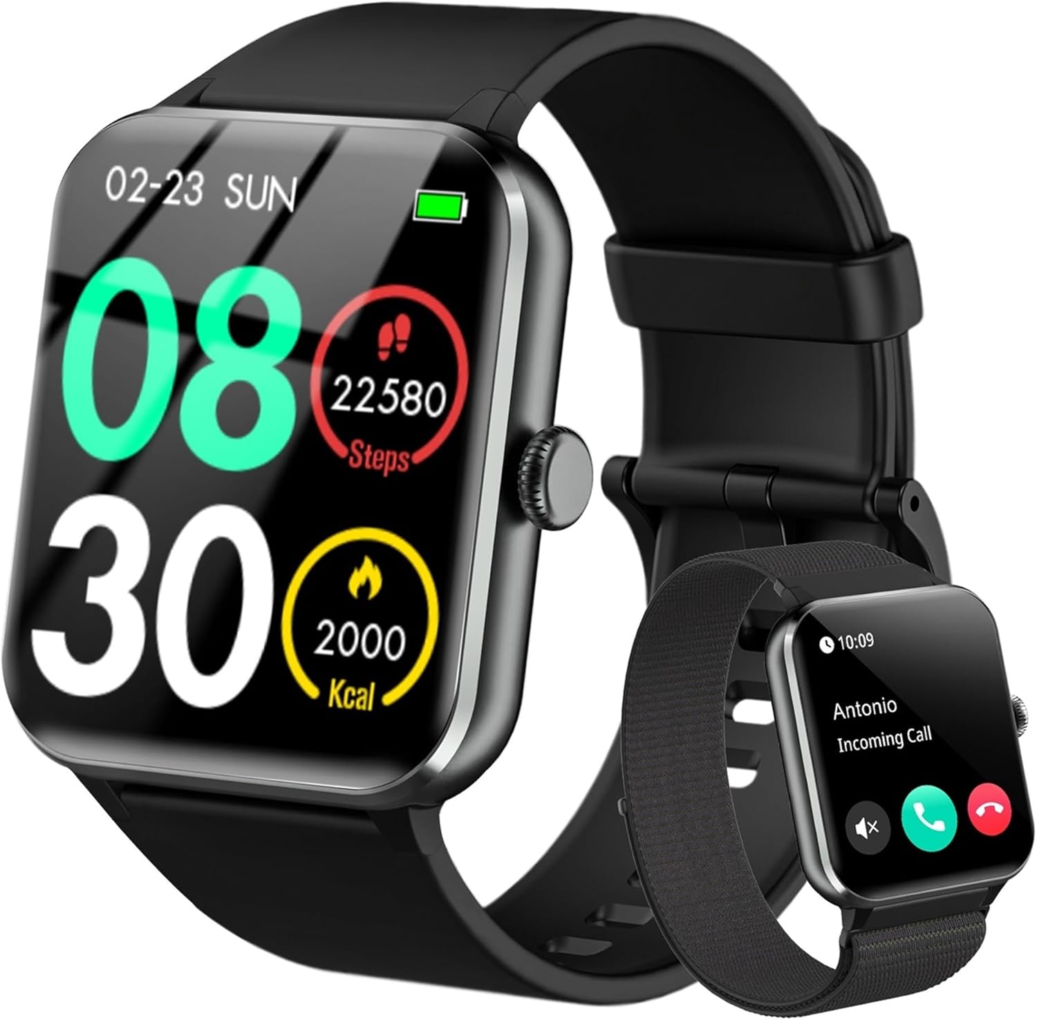 IOWODO Smart Watch for Men Women, 1.85" HD Smart Watches Answer/Make Calls, Fitn...