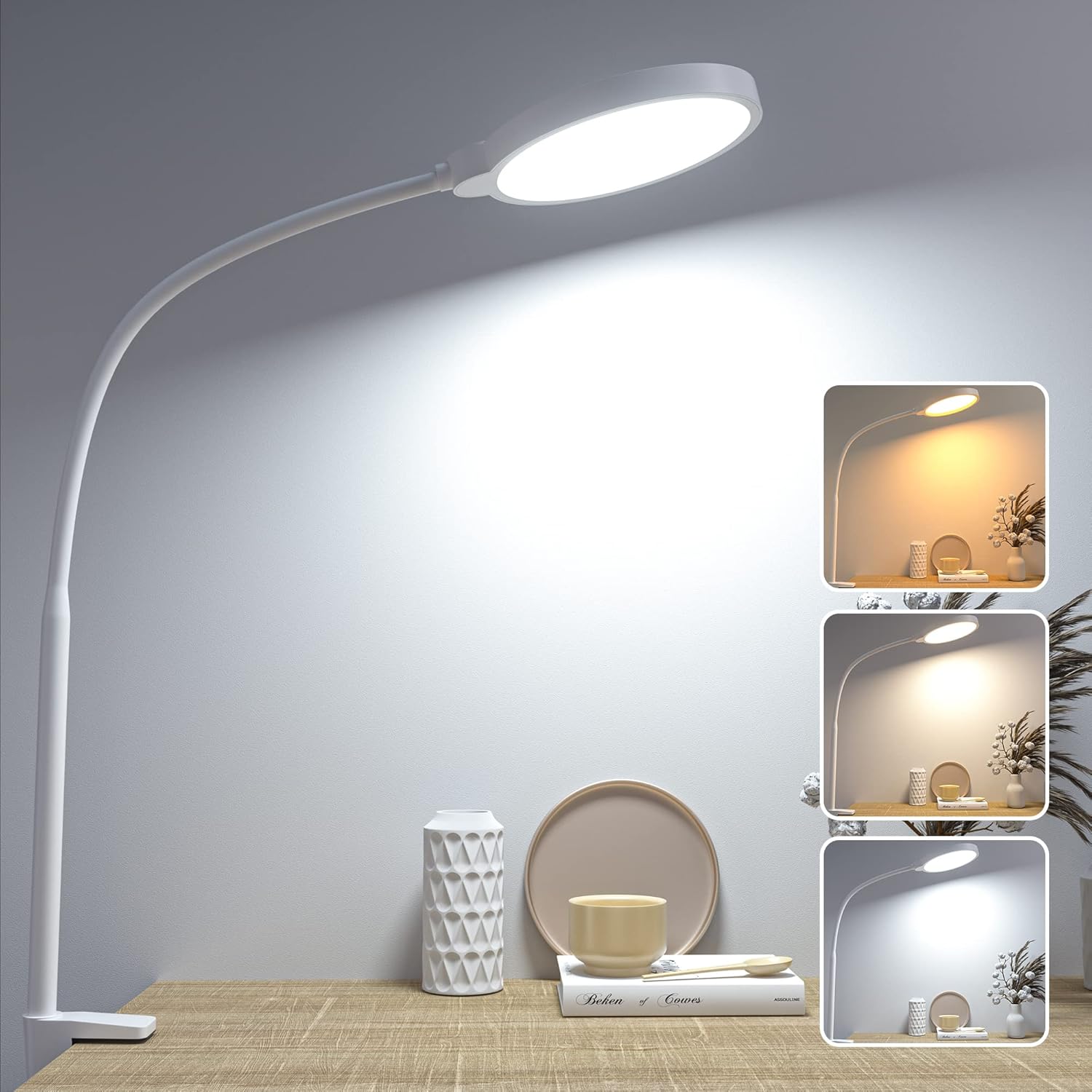 Hensam LED Desk Lamp,Dimmable Table Lamp,Gooseneck...