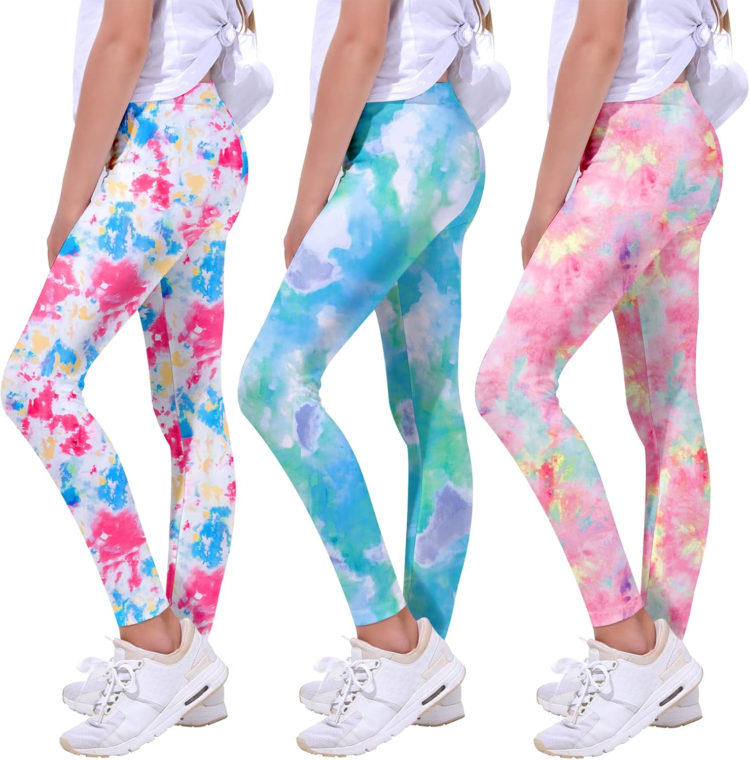 Quedoris Girls Printed Leggings, Special Yoga Pants Multipack, Unique Leggings f...