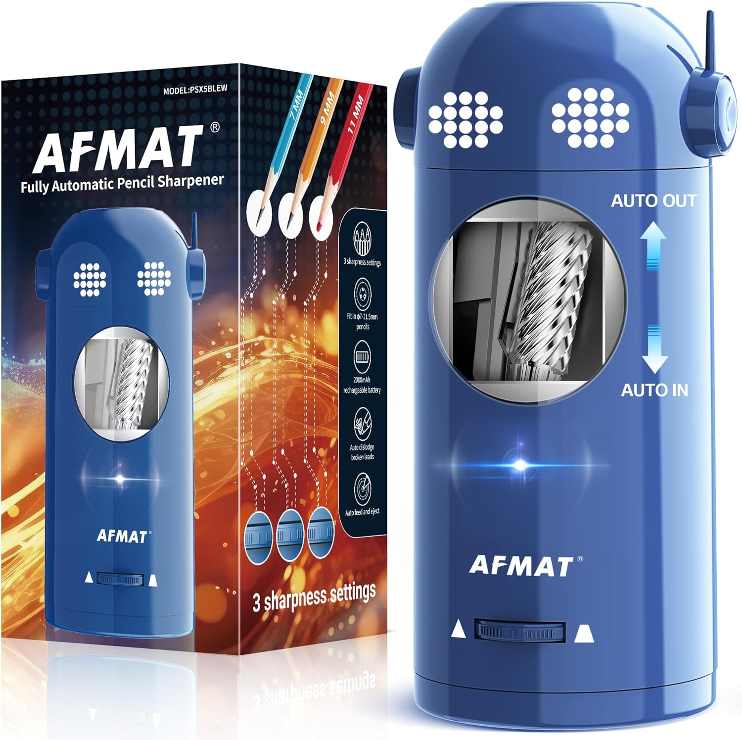 AFMAT Electric Pencil Sharpener Fully Automatic, Robot Pencil Sharpener for 7-11...