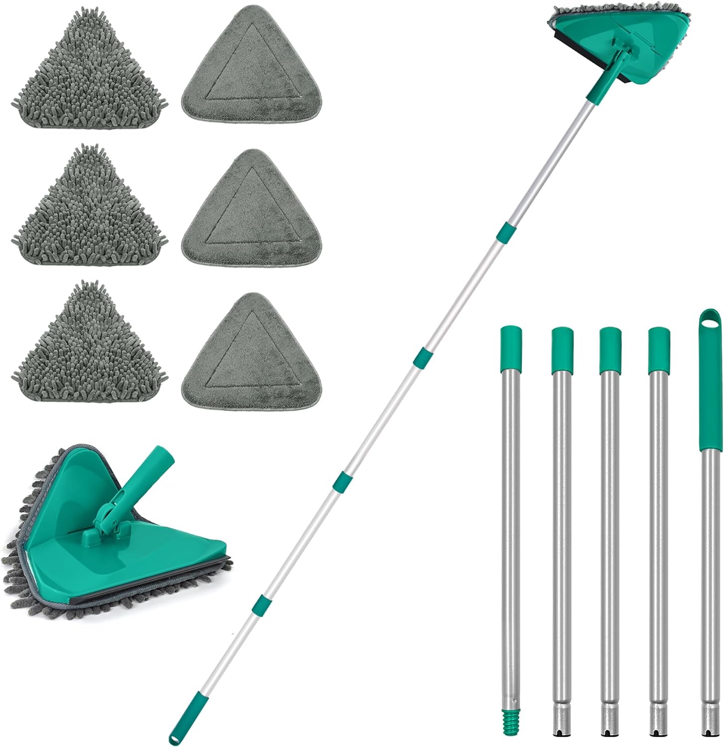 JEHONN Wall Cleaner Mop with Long Handle 82 Inches, 3-in-1 Ceiling Cleaning Tool...