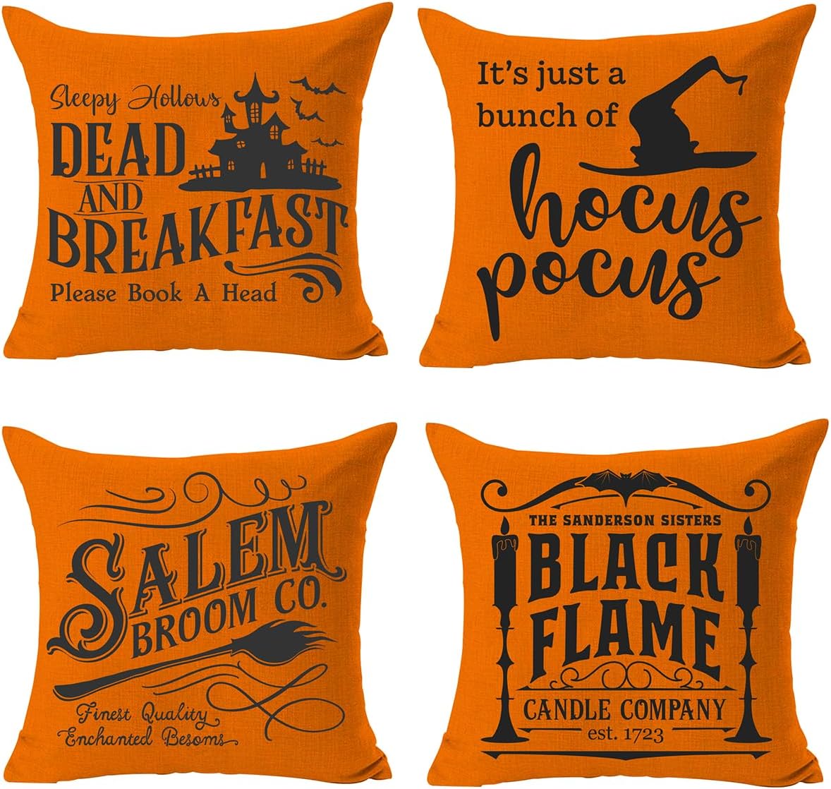 PSDWETS Halloween Decor Throw Pillow Covers, Special Halloween Decorations Hocus...