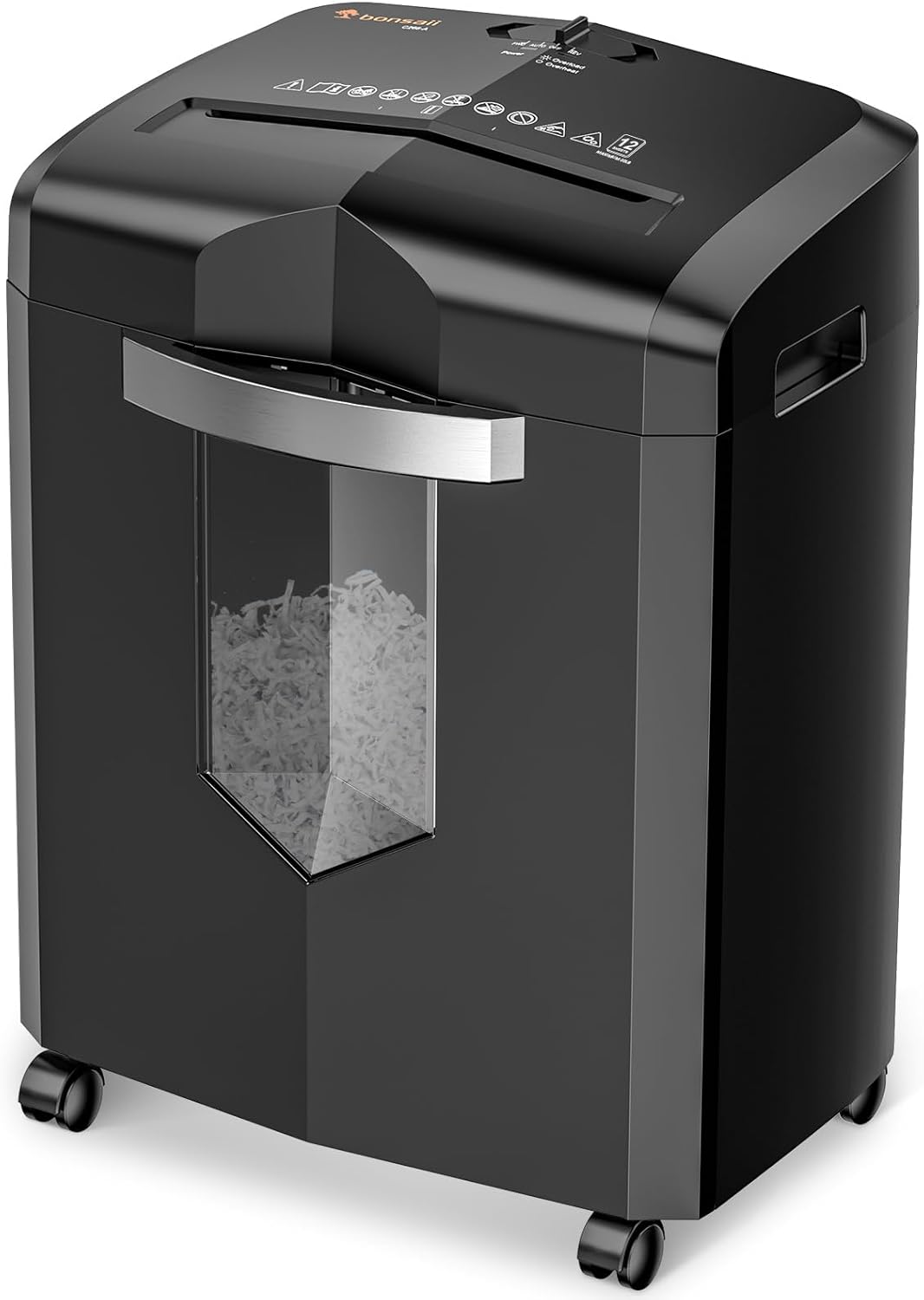 Bonsaii 12-Sheet Cross-Cut Paper Shredder for Home Office Use, 20-Minutes Heavy...