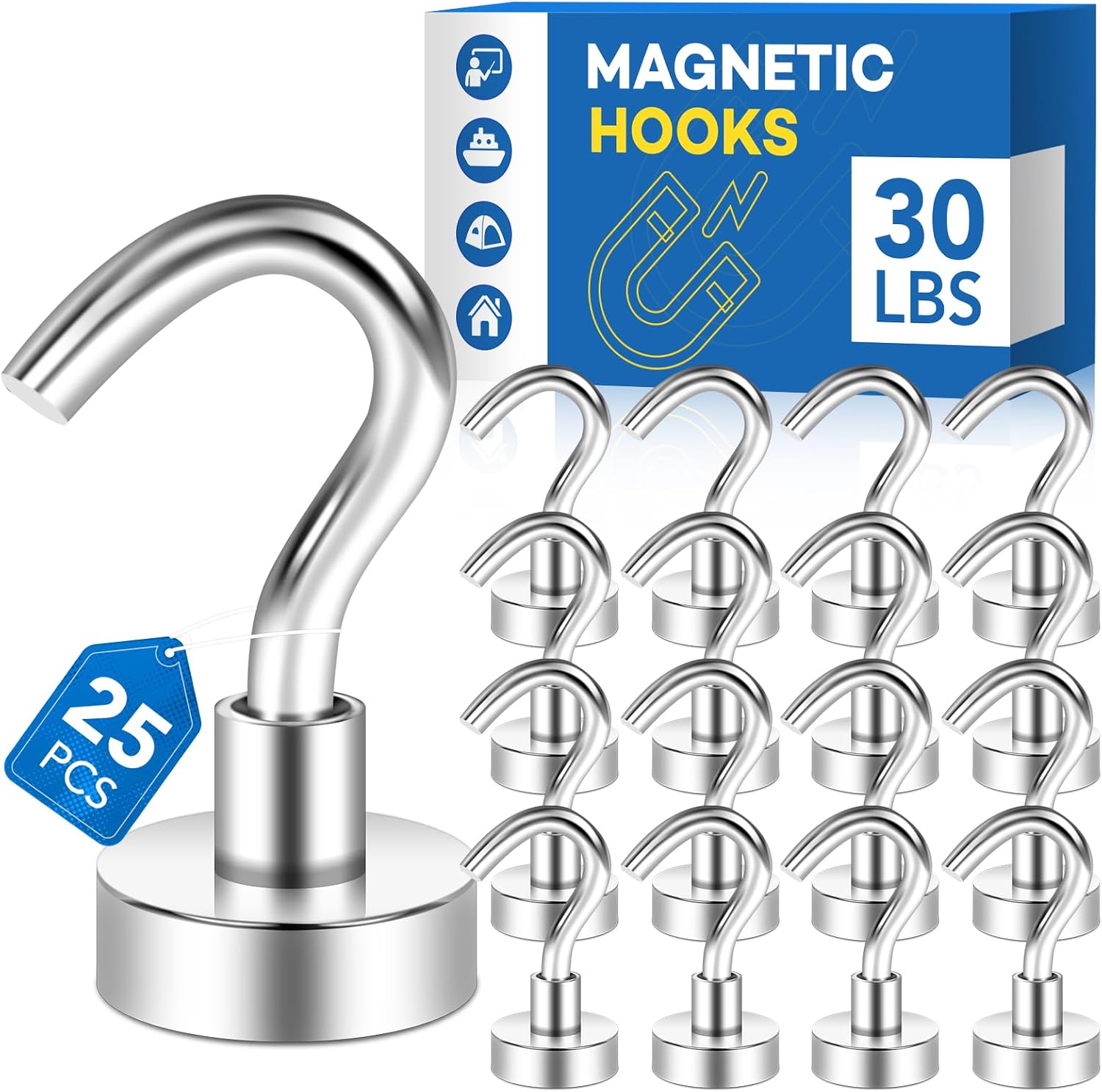 LOVIMAG Strong Magnetic Hooks, 30lbs Magnetic Hooks for Cruise Cabins, Magnet Ho...