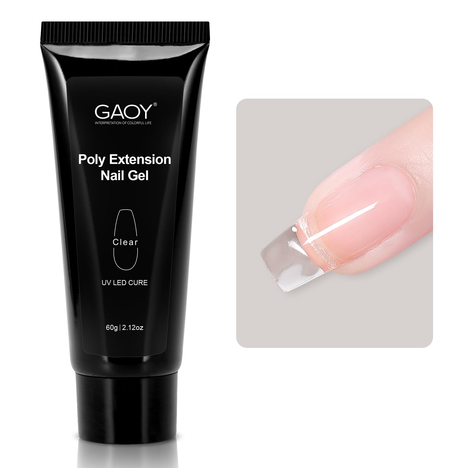GAOY Poly Gel, 60g Nail Extension Gel, Clear Builder Gel Nail Enhancement Gel fo...