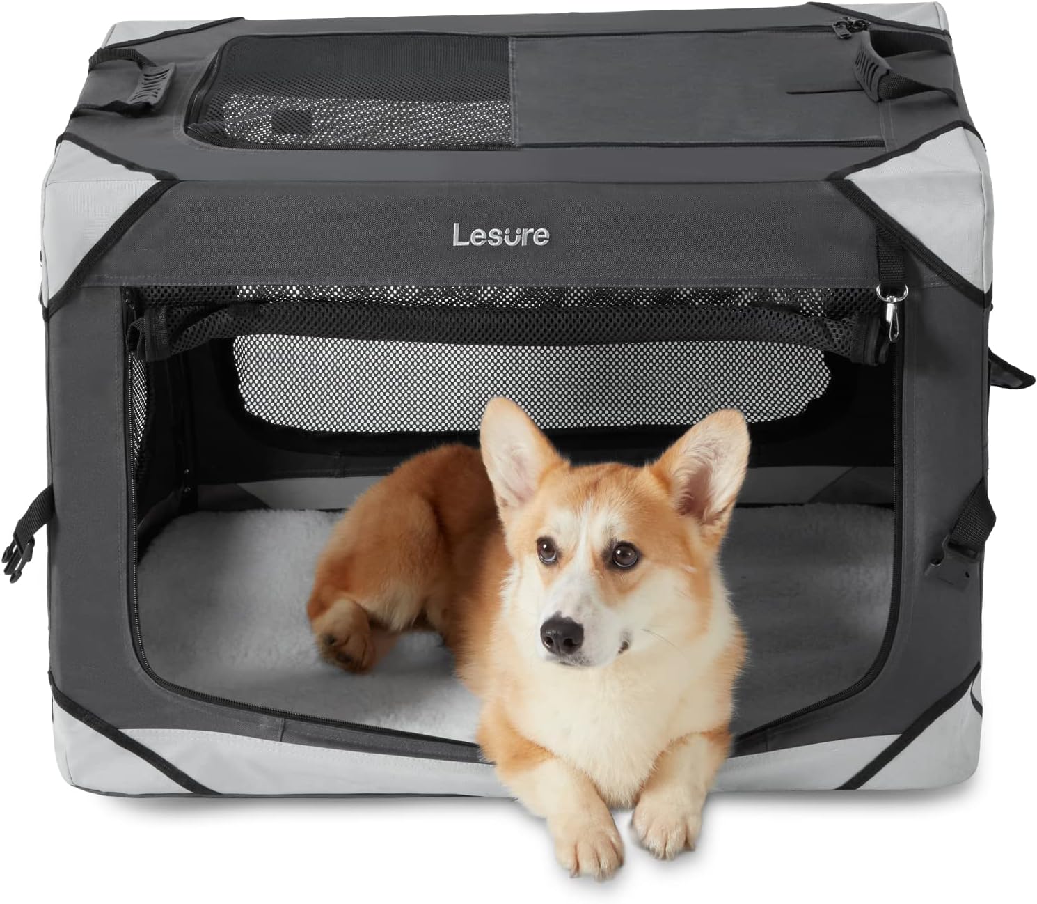 Lesure Collapsible Dog Crate - Portable Dog Travel Crate Kennel for Medium Dog,...