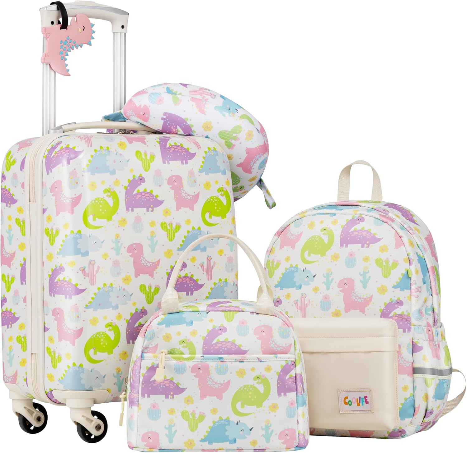 Coolife Kid’s Luggage Set, Special 5 Piece Suitcase Set including 16’’ Carry On,...