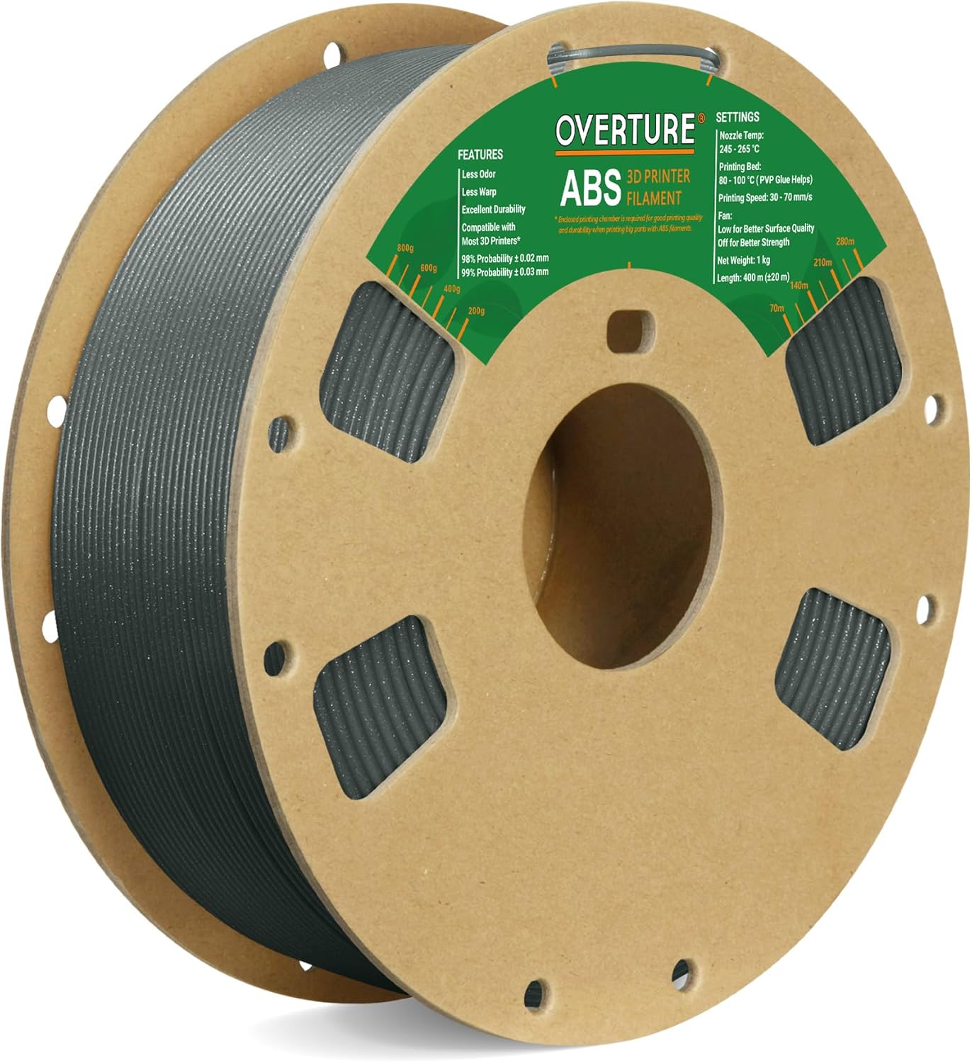 OVERTURE ABS Filament, Special 1.75mm ABS Spool, Innovative 3D Printer Filament,...