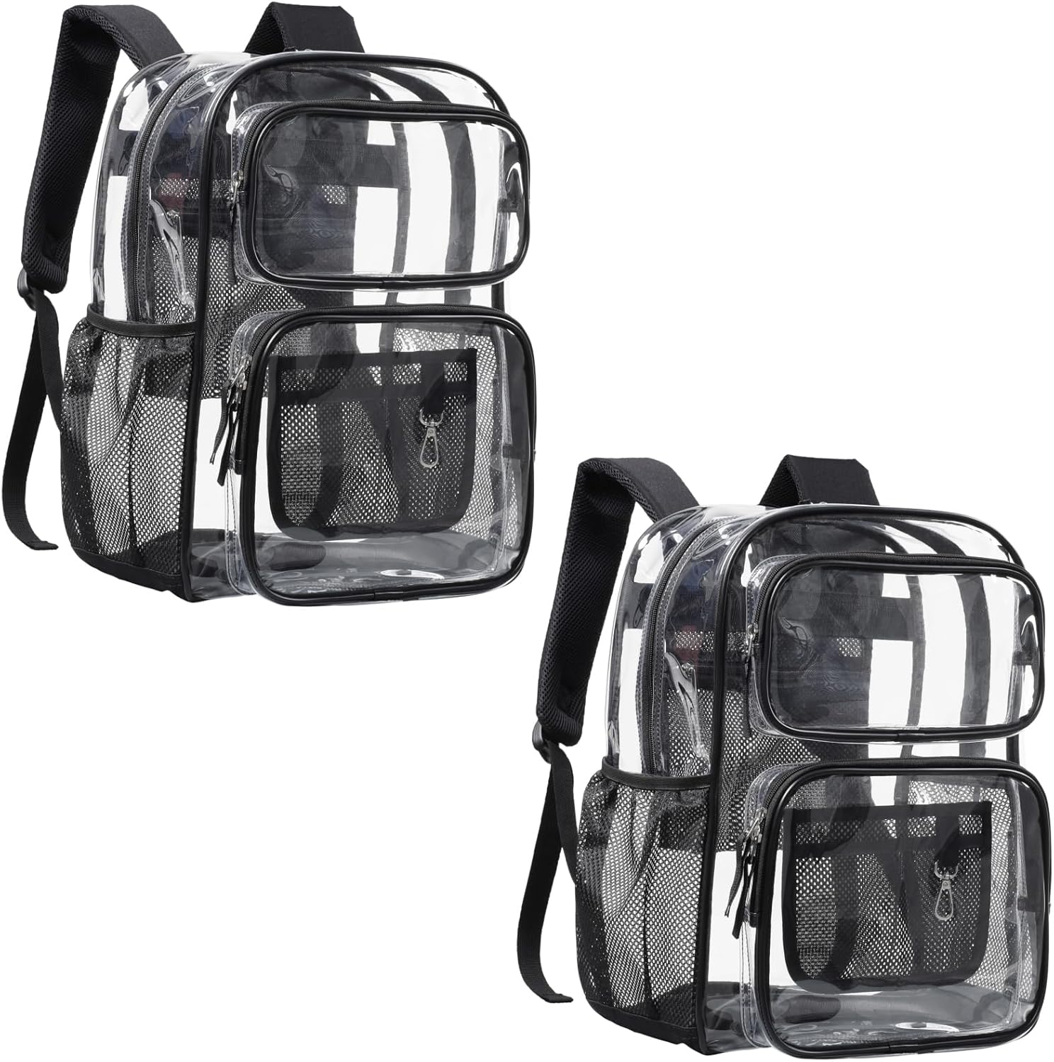 PACKISM Clear Backpack for School - 2 Pack 17 inch Large Heavy Duty Clear Bookba...
