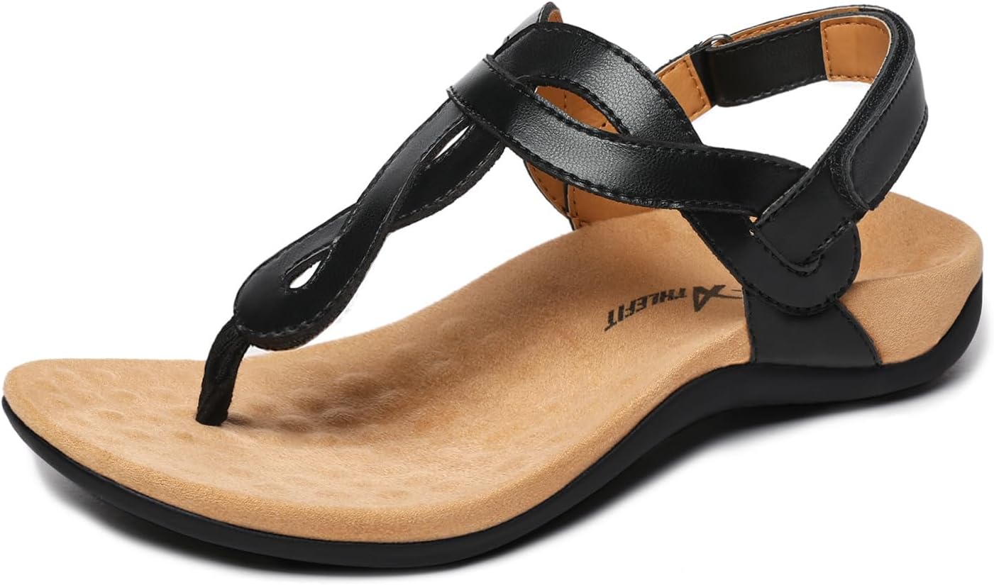 Athlefit Women's Orthopedic Sandals, Special Arch Support Sandals, Comfortable T...