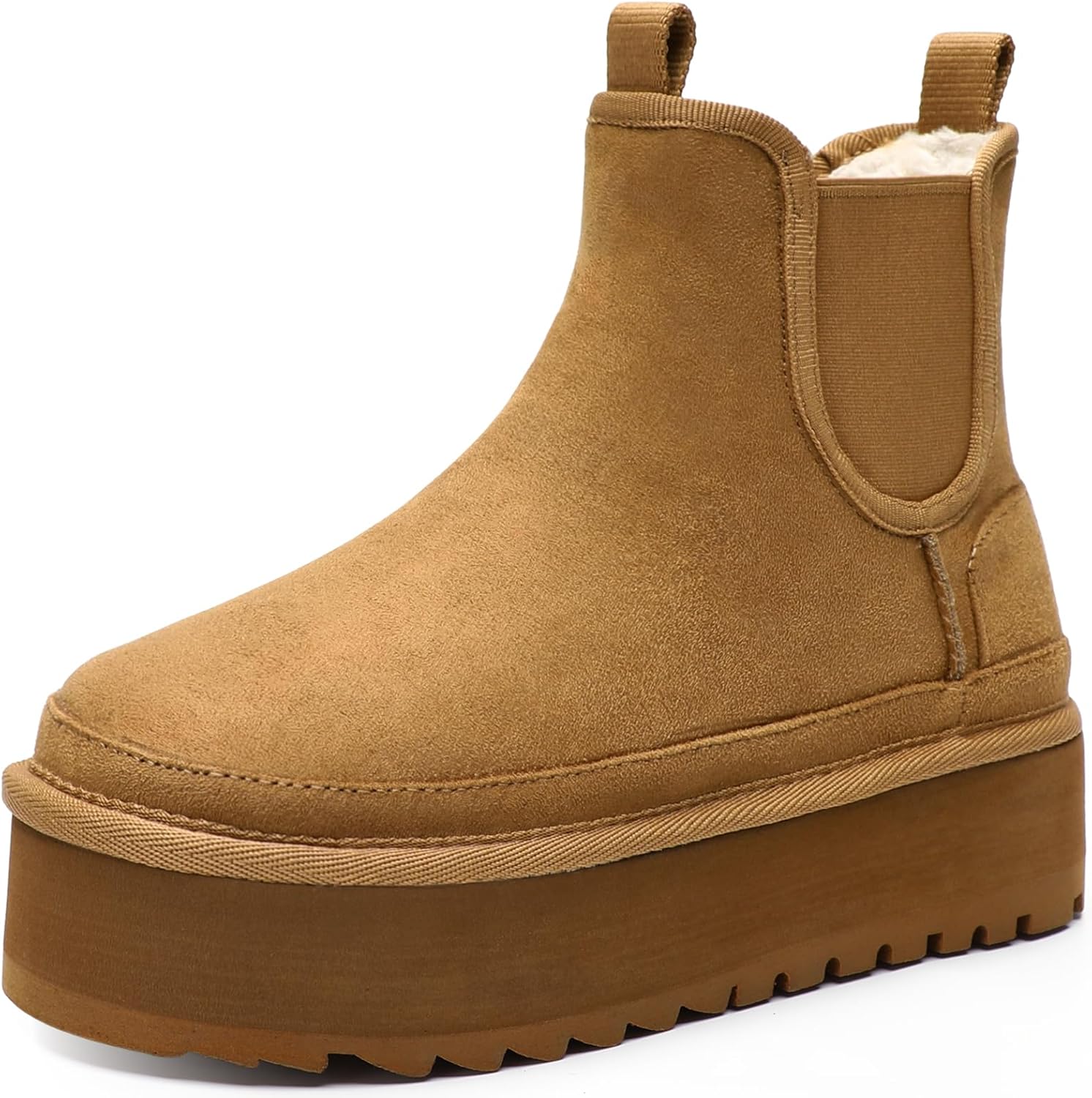 Bacia Platform Boots, Special Boots for Women with Fur Interior, Unique Suede Wi...