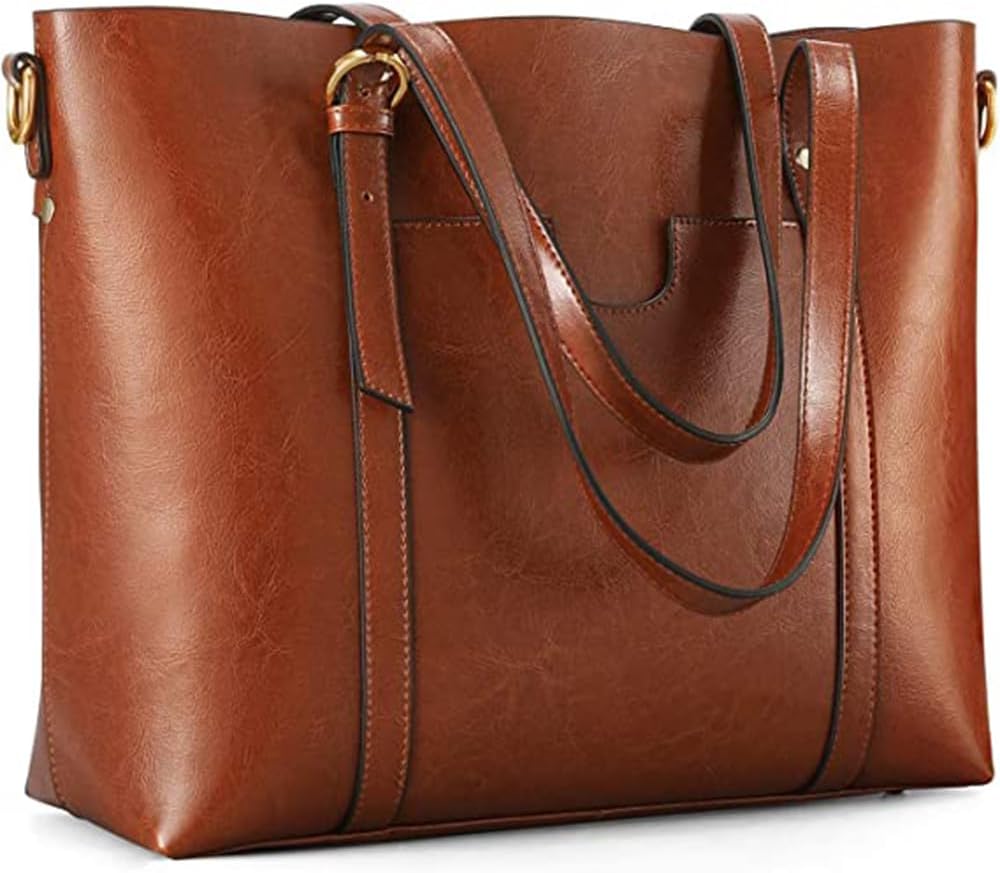 Kattee Genuine Leather Women Tote Bag Soft Handbags Vintage Shoulder Purses Fash...