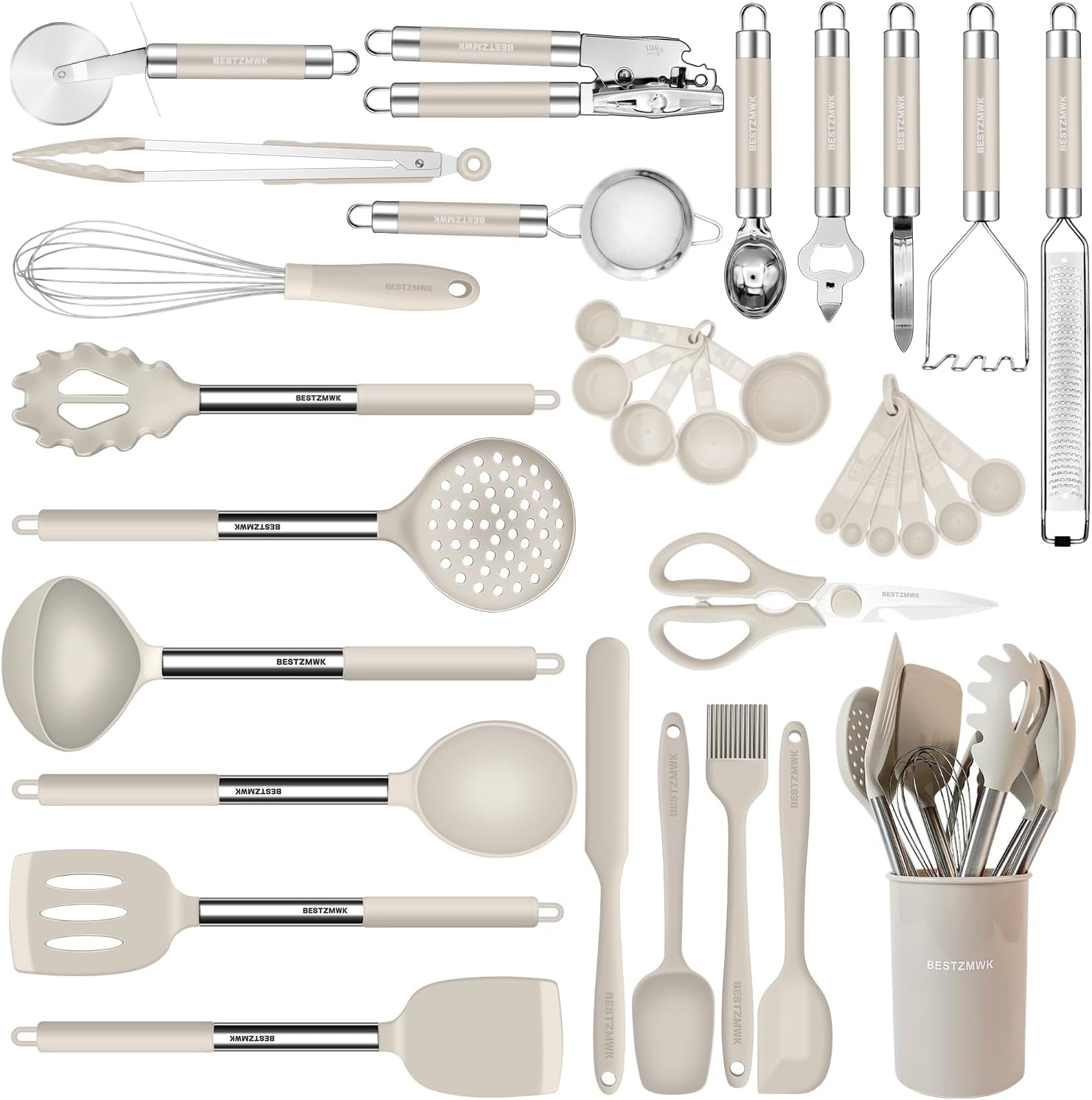 Kitchen Utensils Set-Silicone Cooking Utensils-32pcs Non-Stick Silicone Cooking...
