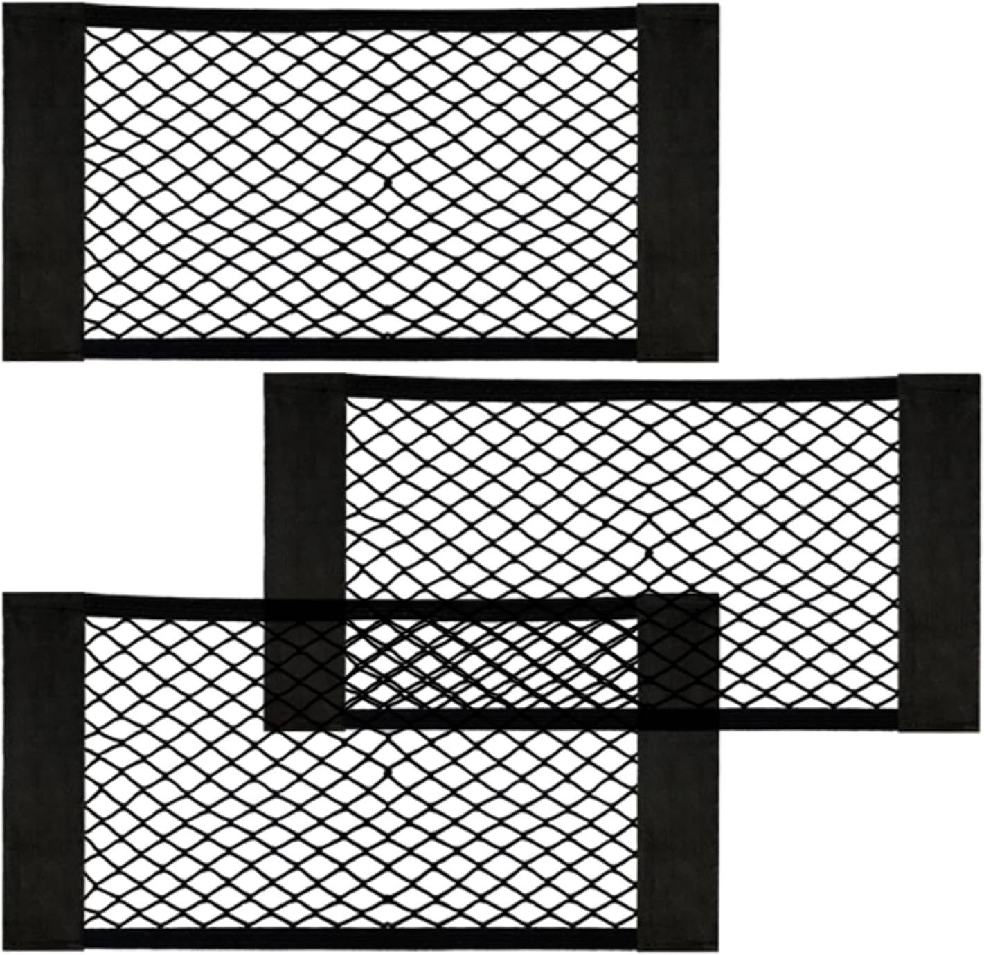 Black Magic Adhesive Mesh Cargo Net Elastic String Net Mesh Net Pouch, Car Back...