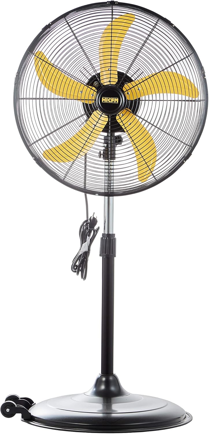 5000 CFM 20 inch High Velocity Pedestal Oscillating Fan with Powerful 1/5 Motor,...