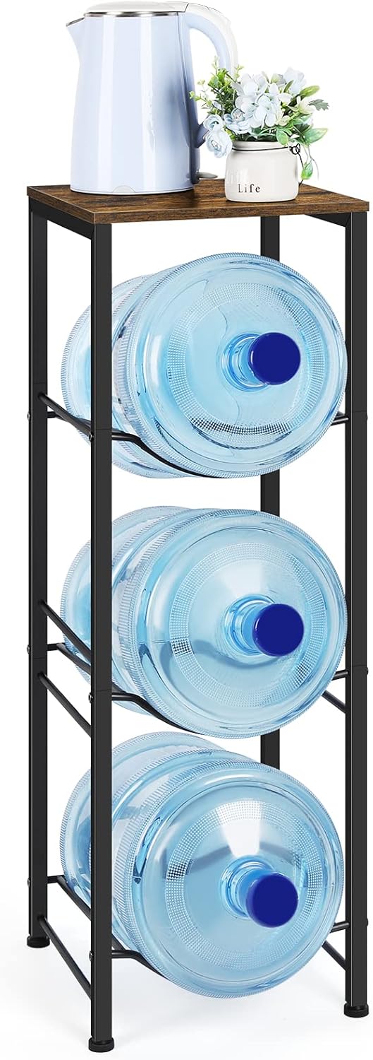 Water Bottle Holder 5 Gallon Water Cooler Jug Rack 3-Tiers Water Bottle Organize...