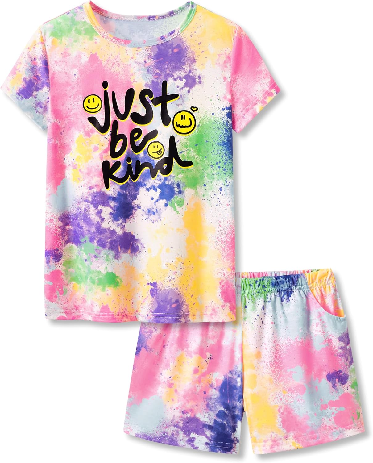 Beezizac Neon Tie Dye Pajamas, Unique Spiral Pattern Pajamas for Girls, Special...