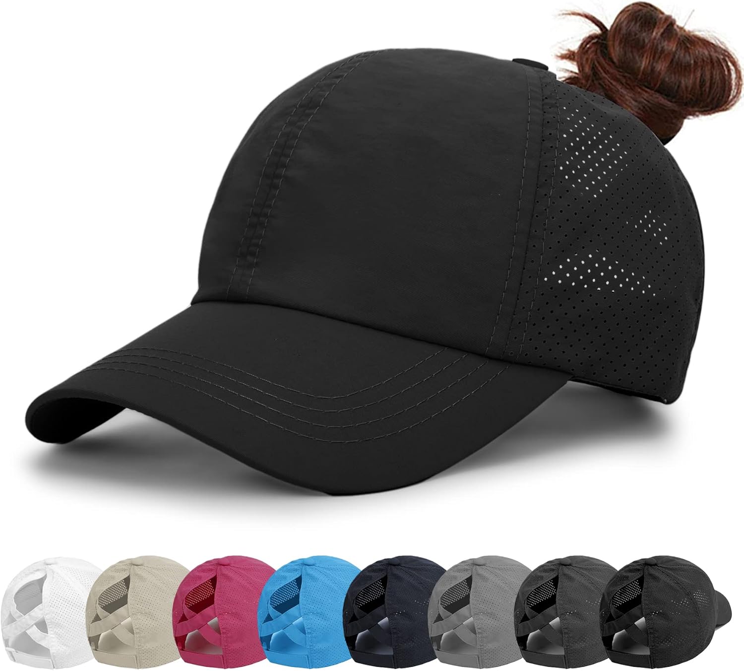 MIYING Womens Baseball Cap - Ponytail Sun Hat Quick Drying Running Cap Ladies Go...